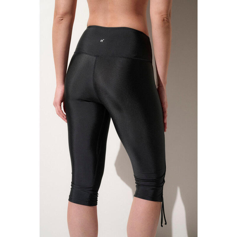 Legging de bain anti-UV court Femme, Malta, Noir