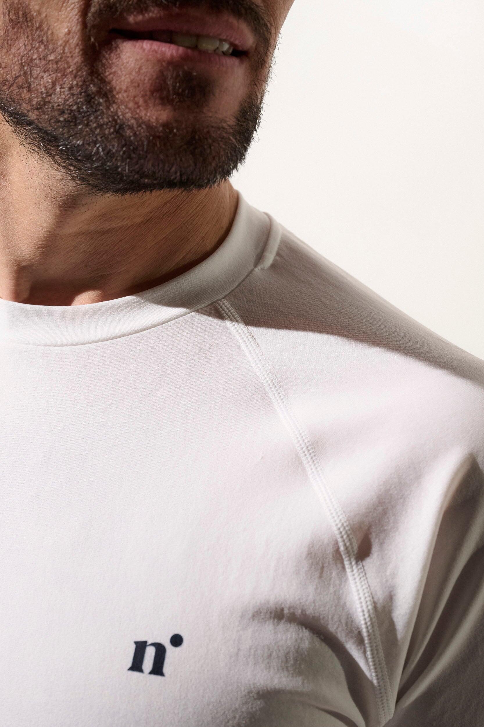 T-shirt de bain anti-UV Homme manches courtes, Moorea, Blanc 4/6
