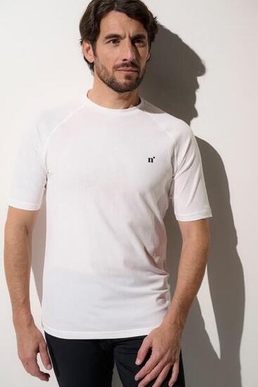 T-shirt de bain anti-UV Homme manches courtes, Moorea, Blanc