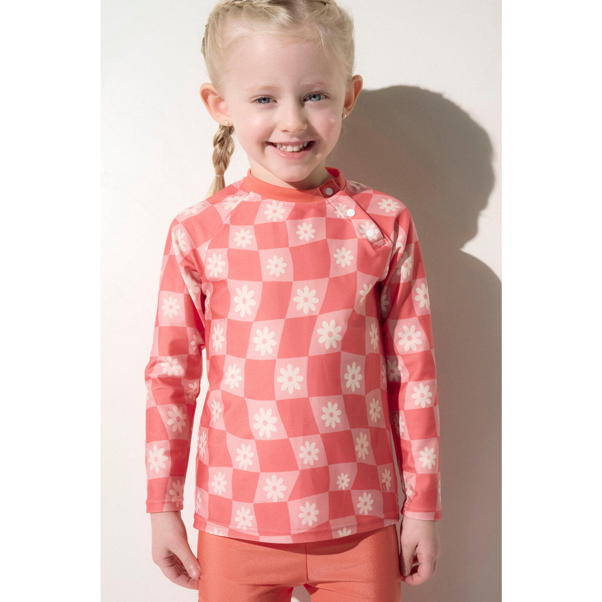 Ker Sun - T-shirt De Bain Anti-uv Fille, Samoa, Floral Vibes - T-shirt Anti-uv - Orange -  3 À 4 Ans - Decathlon