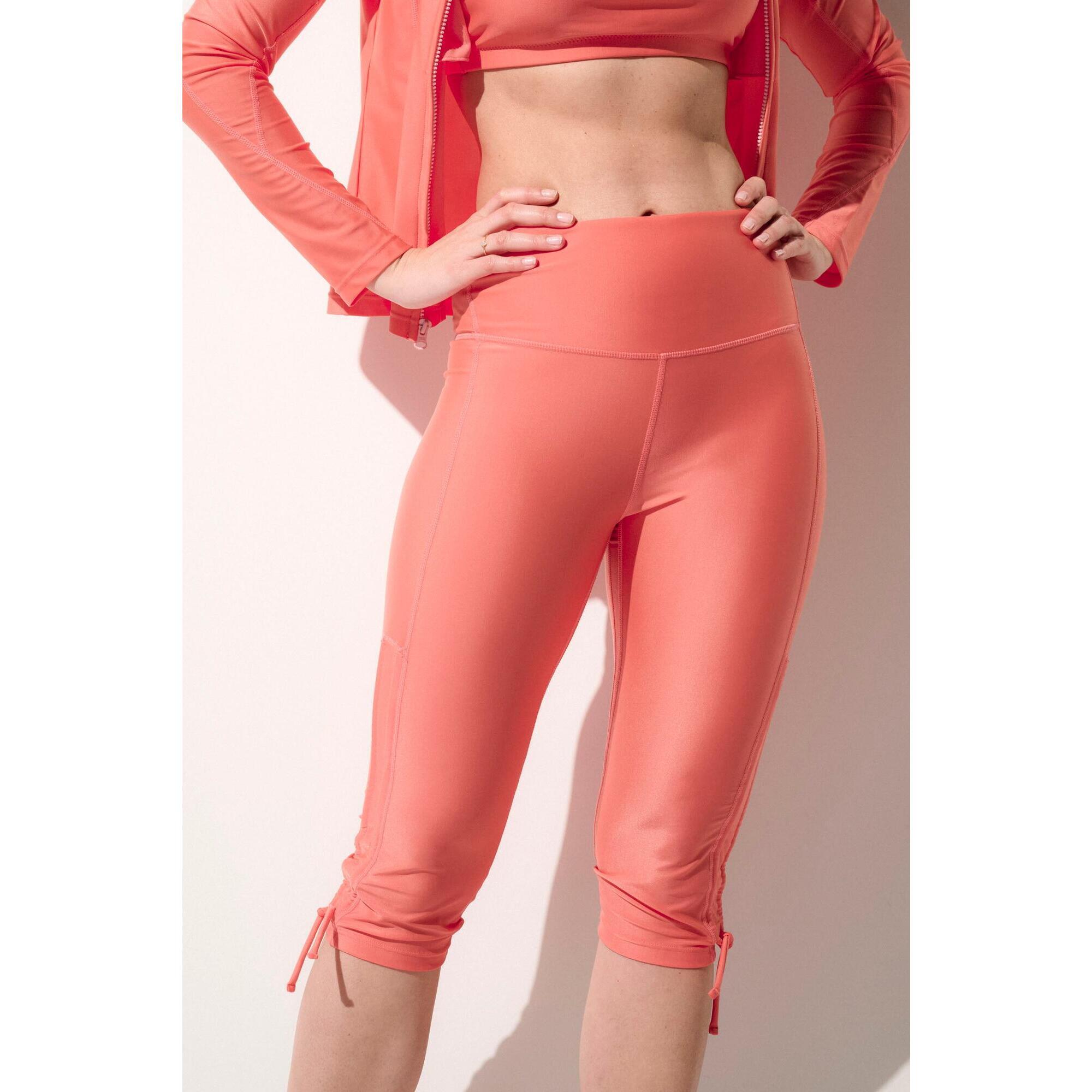 Ker Sun - Legging De Bain Anti-uv Court Femme, Malta, Hortensia - Legging 7/8 - Orange - 40 M - Decathlon