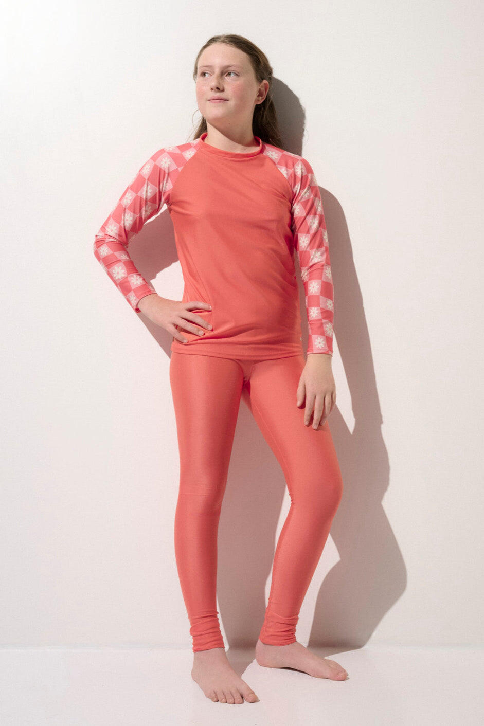Legging de bain anti-UV Fille, Fidji, Hortensia 3/7