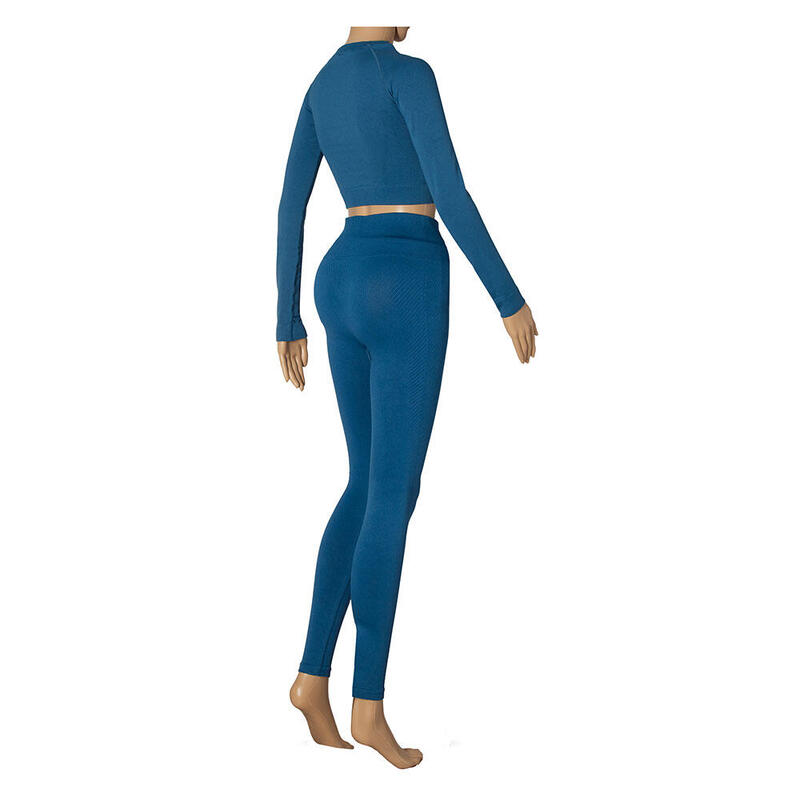 Xtreme Sportswear Crop Damski top sportowy z długim rękawem Niebieski