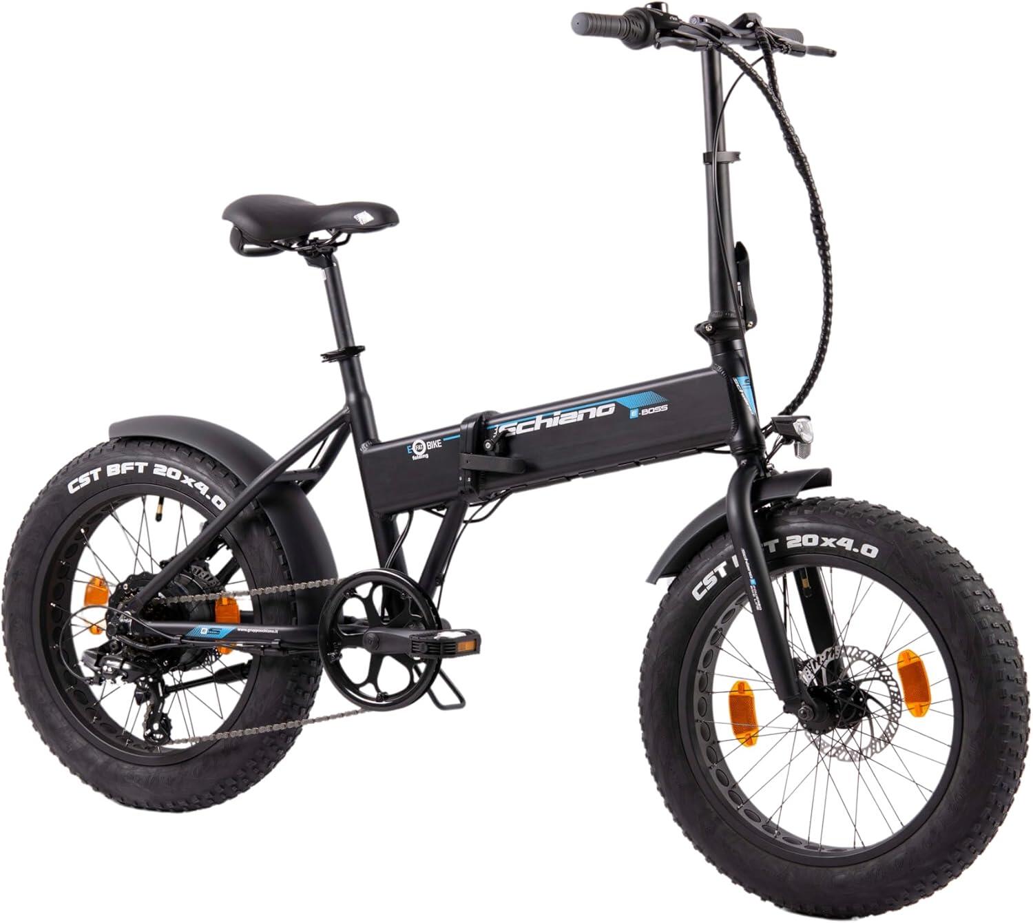 E-boss 20" bicicleta eléctrica dobrável com bateria integrada, preta