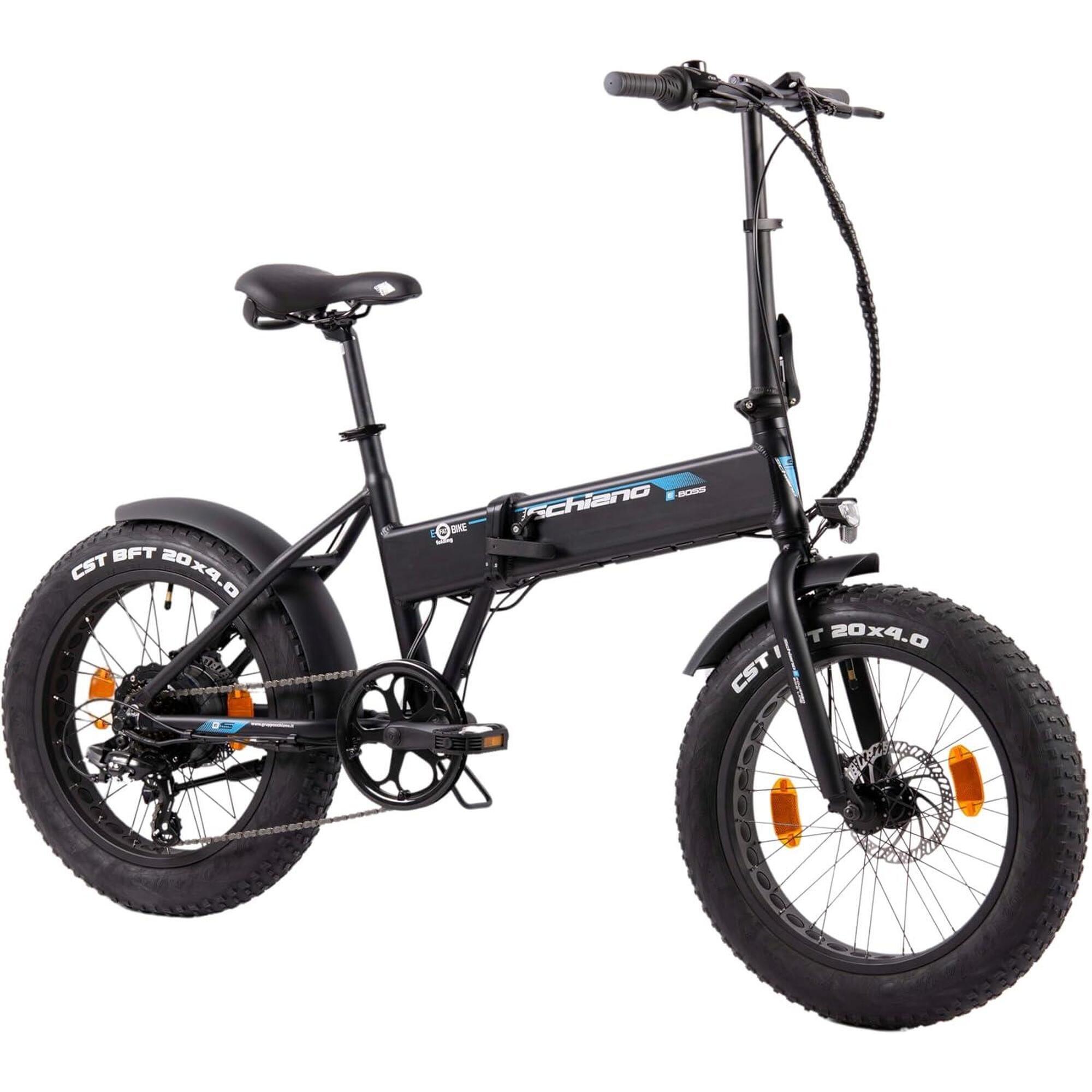 E-Boss 20" Bicicleta eléctrica dobrável com bateria integrada, preta