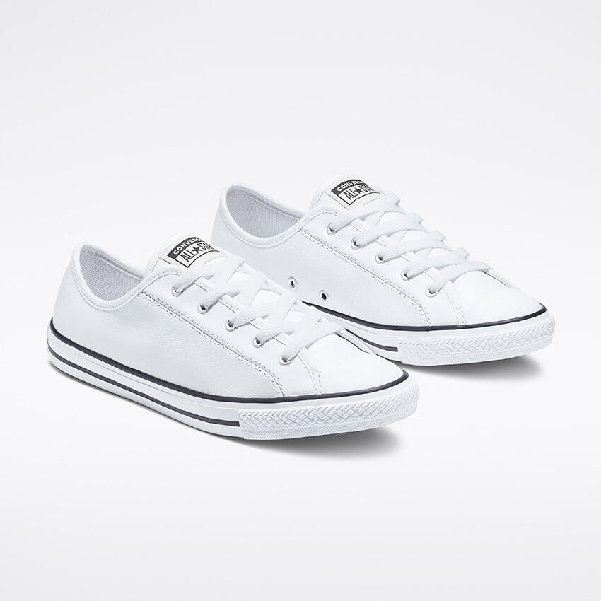 Baskets Converse Chuck Taylor All Star Dainty Leather Low, Blanc, Unisexe 3/5