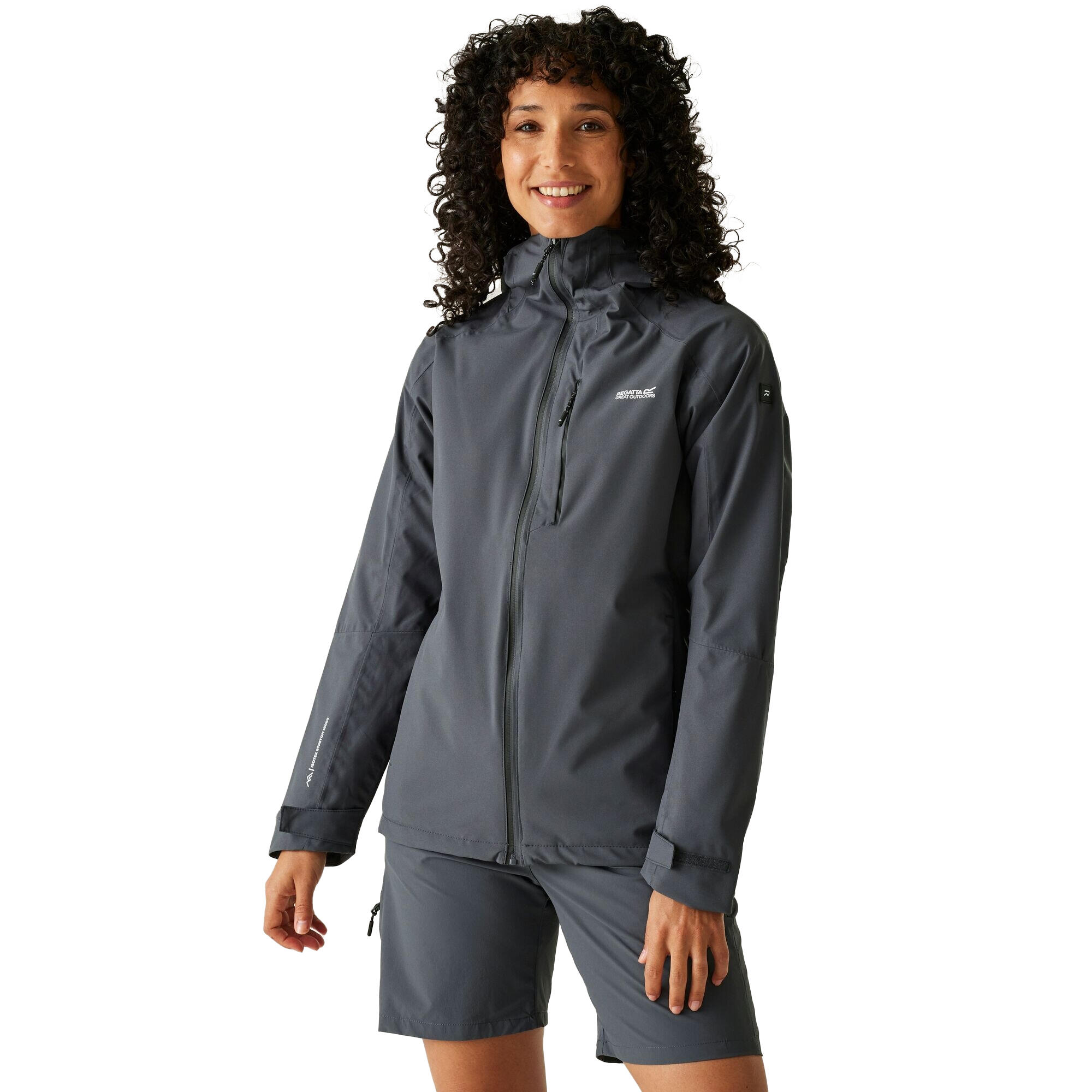 Regatta - Veste Imperméable Birchdale Femme (noir / Gris Phoque) - Veste - Gris|mauve|noir - 36 Xs - Decathlon