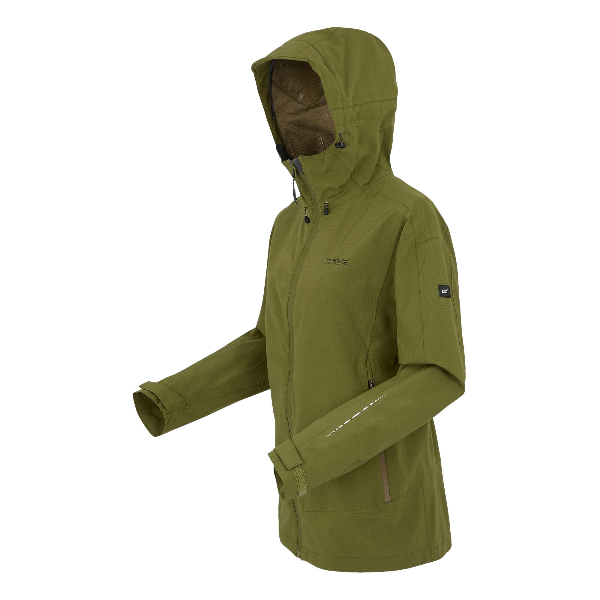 Chaqueta Impermeable Okara para Mujer Verde Nefrita, Verde Camuflaje 3/5