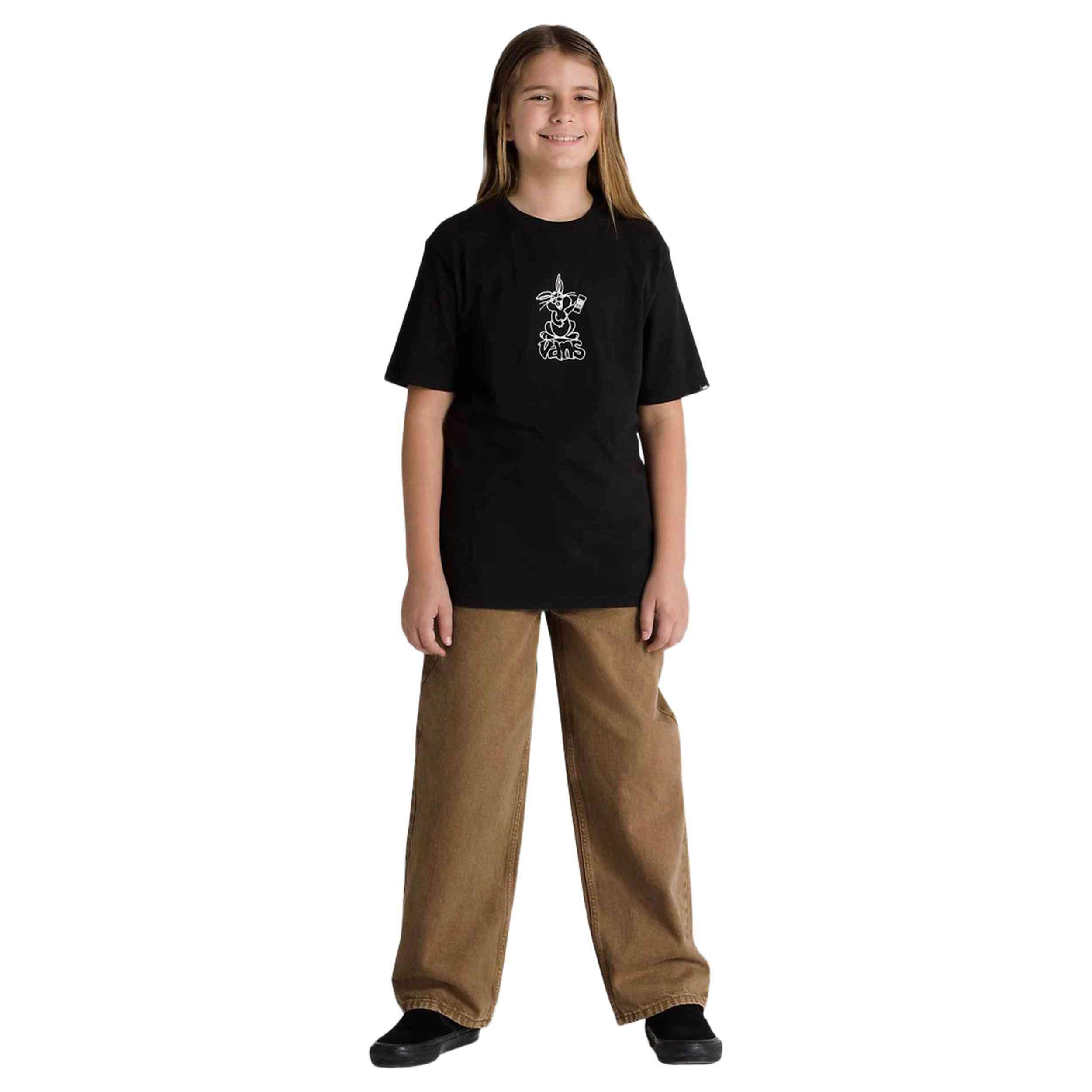 T-shirt Vans modelo VN000JC2BLK1 para crianças unissex 4/5
