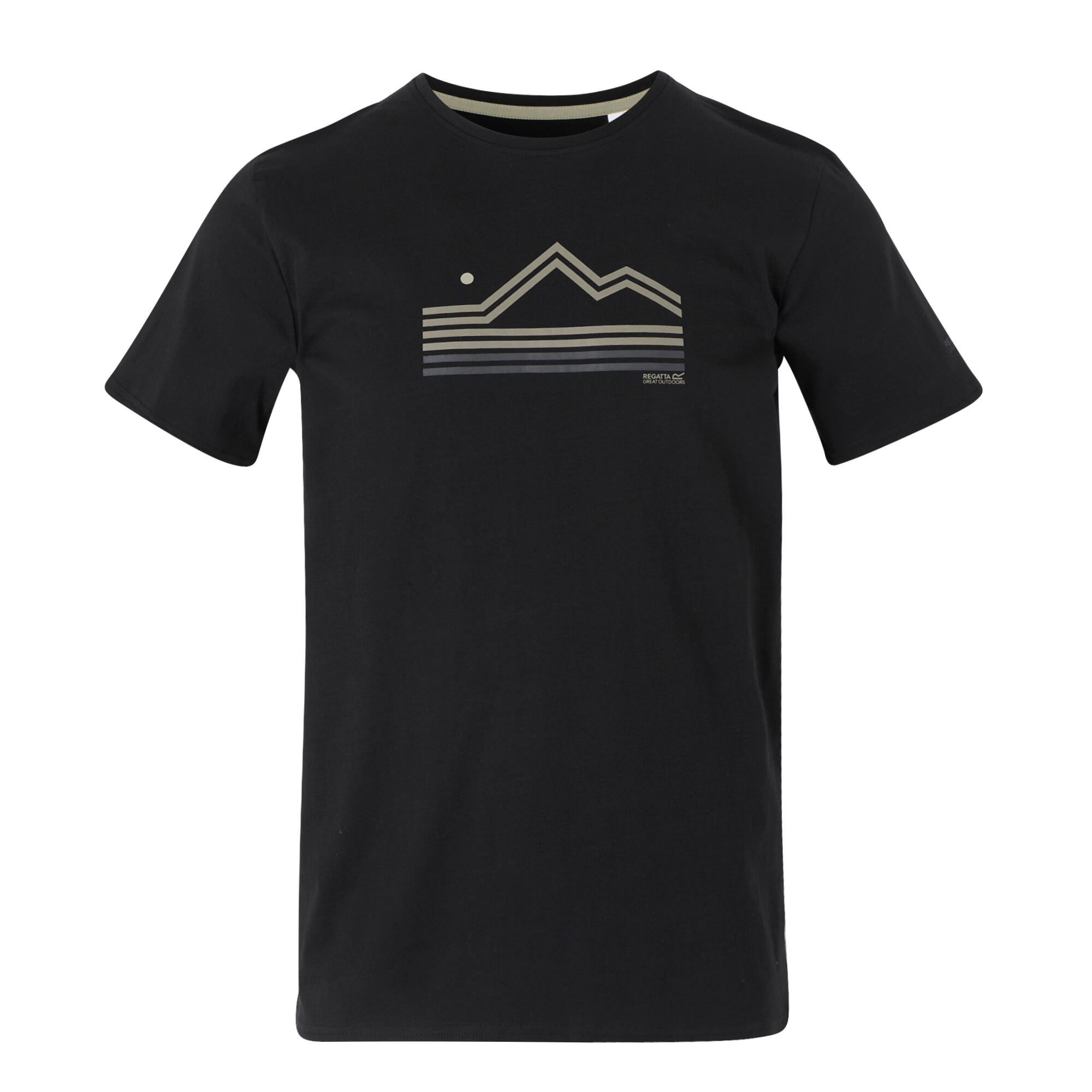 Mens Breezed V Abstract Mountain TShirt (Black) 1/4
