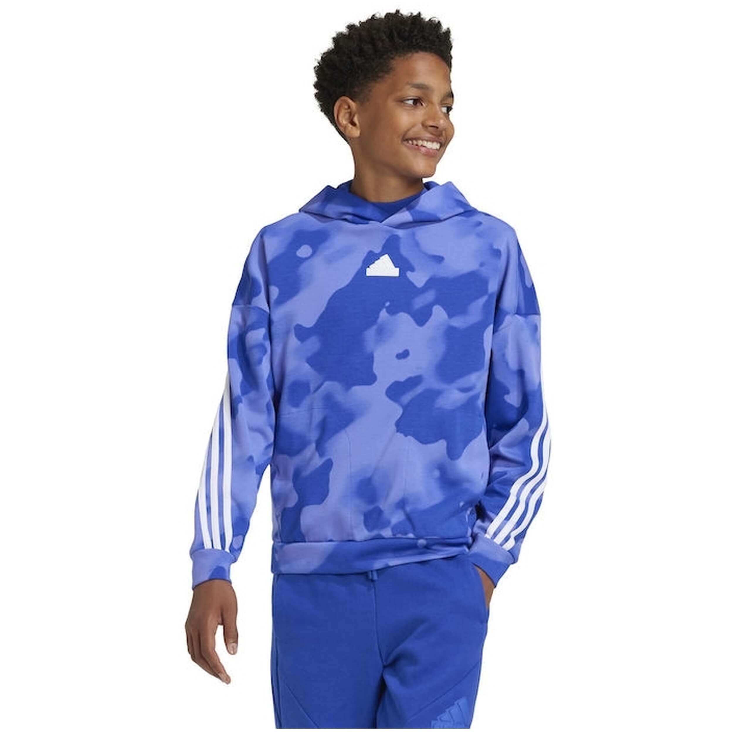 Felpa con cappuccio Adidas modello IX3634 per unisex ragazzi 2/4