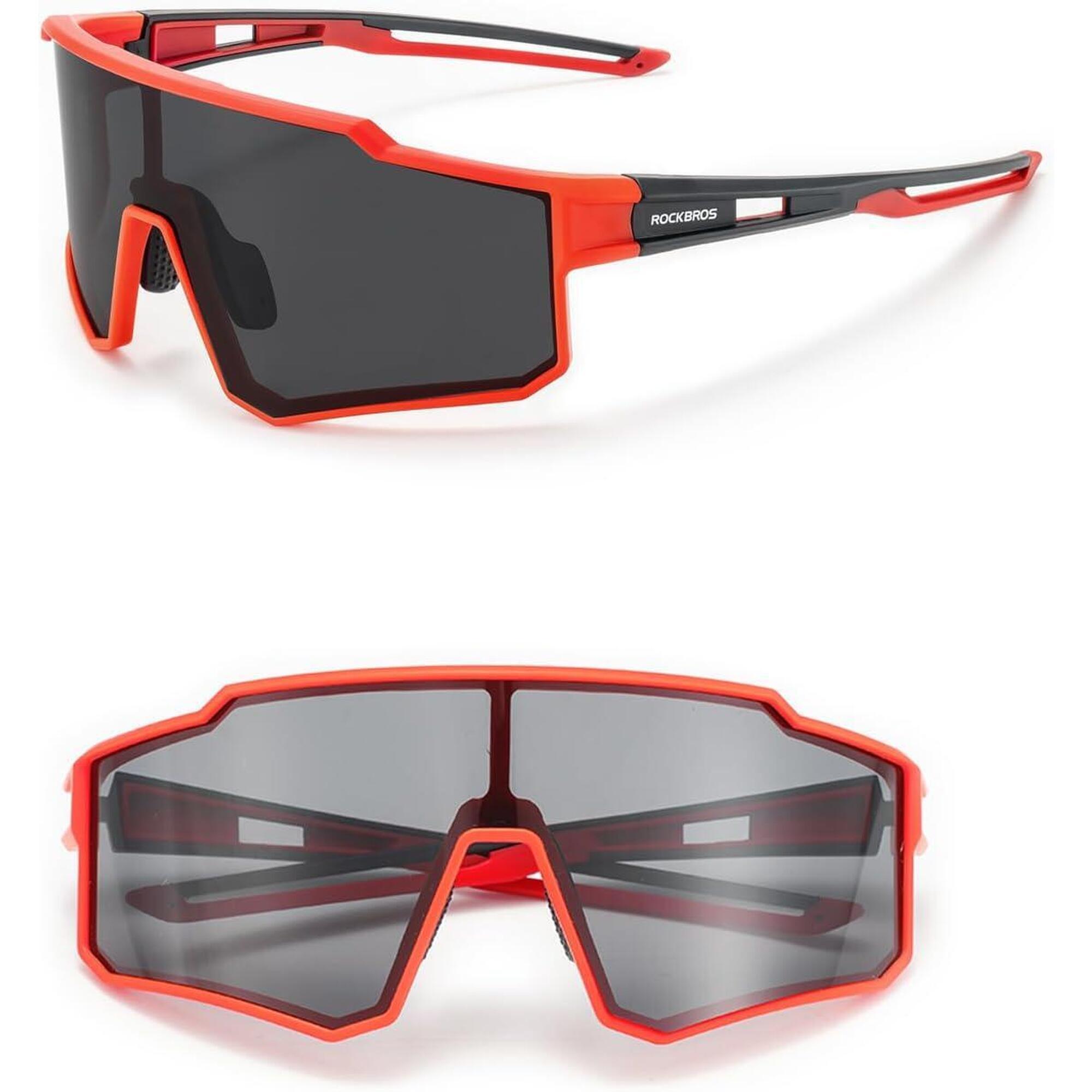 Rockbros - Lunette Vtt Vélo Protection Uv400 Tr90 - Lunettes De Soleil - Rouge - No Size - Decathlon