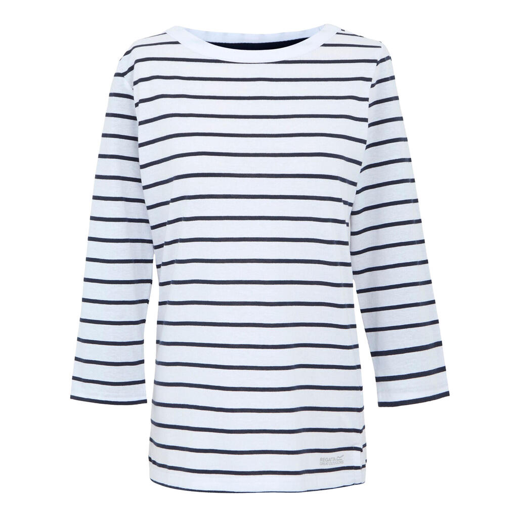 Womens/Ladies Baylette II Striped TShirt (White/Navy)