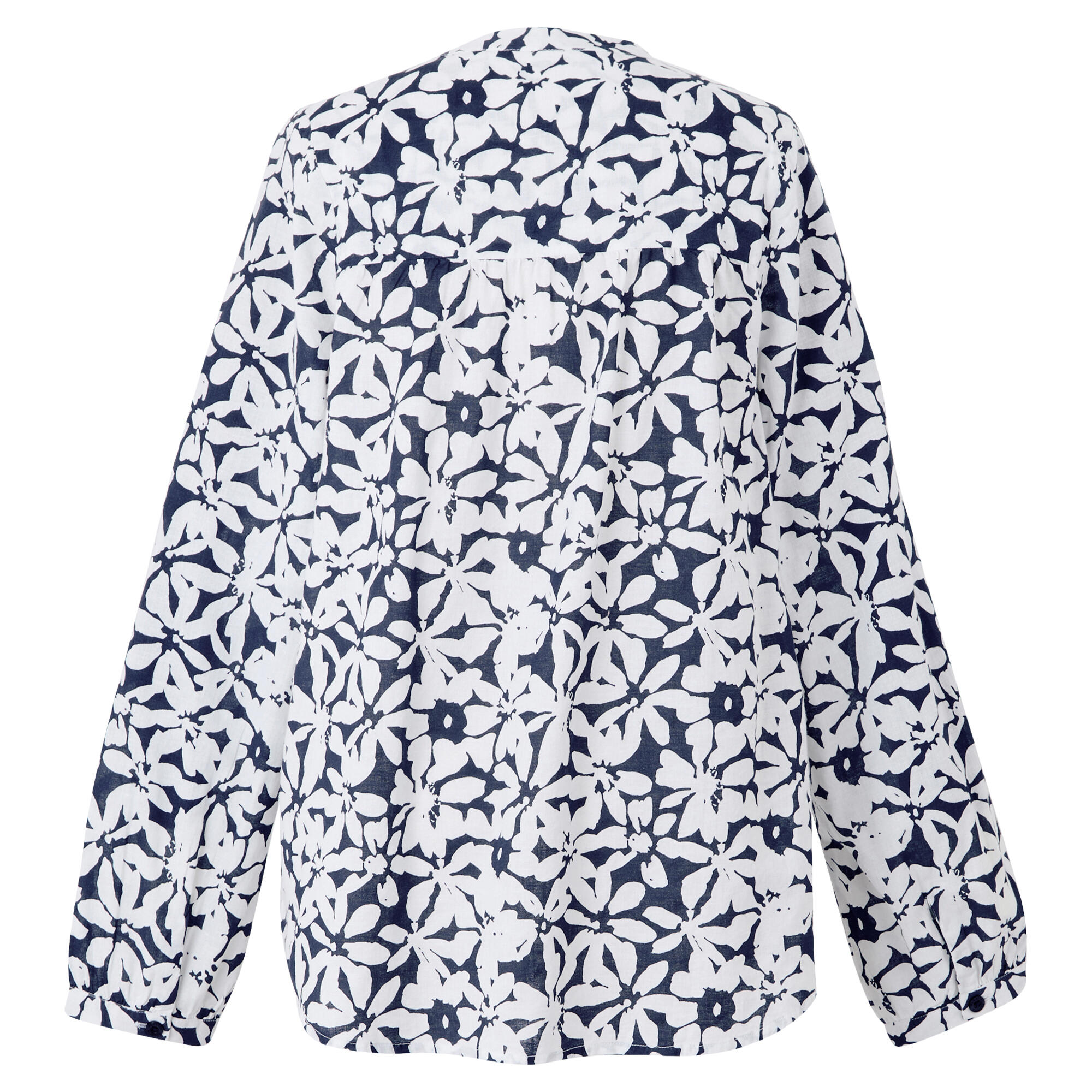 Dames Natine Large Bloemig Lichtgewicht Shirt (Marine, Wit) 2/5