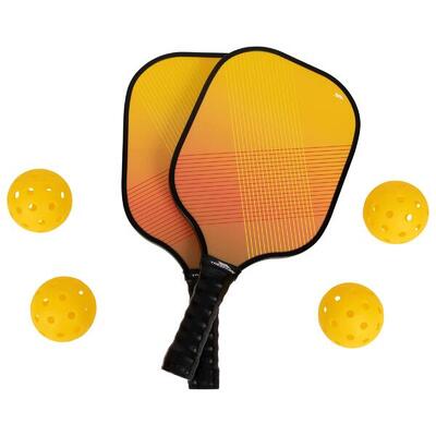 Morty pickleball peddel en ballen set (oranje/zwart)