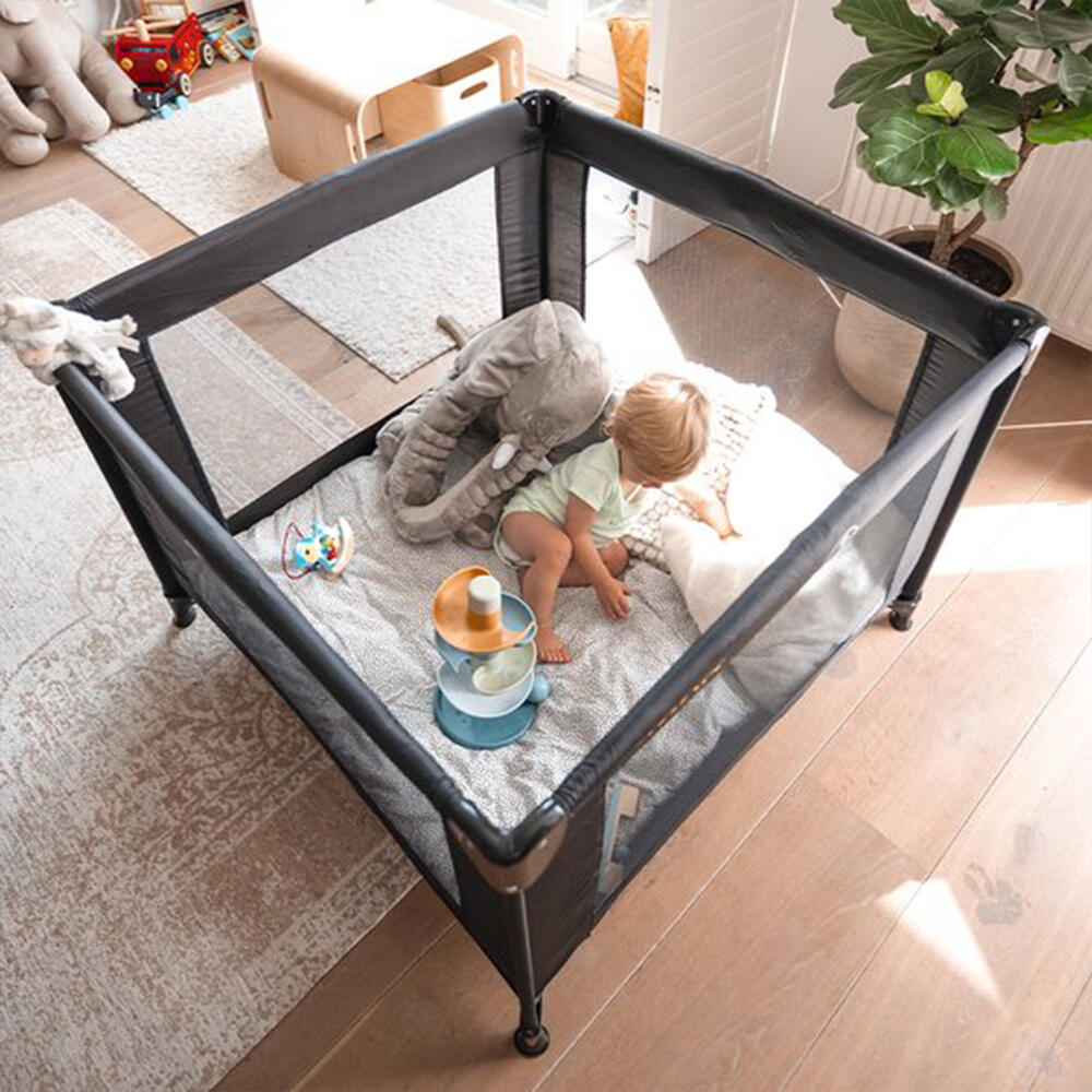 Deryan Laufstall – Klappbarer Laufstall – 100x100 cm – Schwarz 2/7