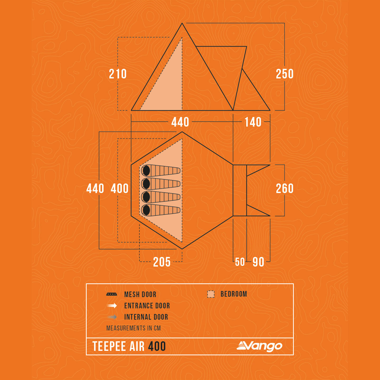 Kampeertent Teepee Air 400 Airbeam 4 persoons tipi familieluchttent 2/7