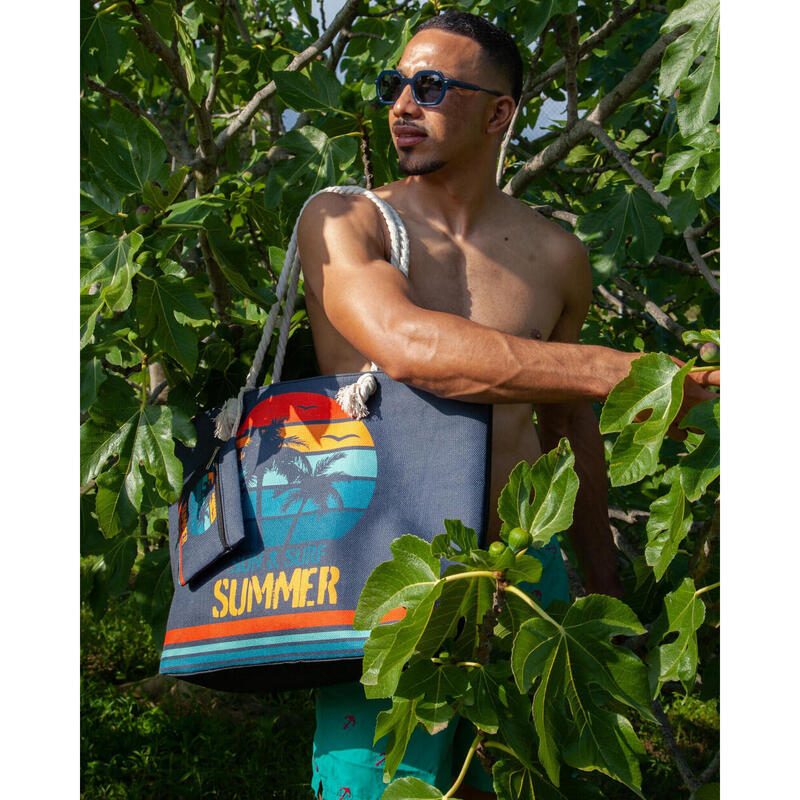 SAC DE PLAGE IMPRIMÉ AVEC SAC À MAIN D'ÉTÉ