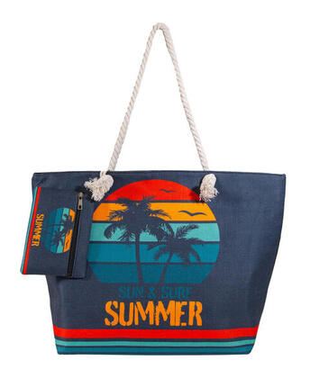 SAC DE PLAGE IMPRIMÉ AVEC SAC À MAIN D'ÉTÉ