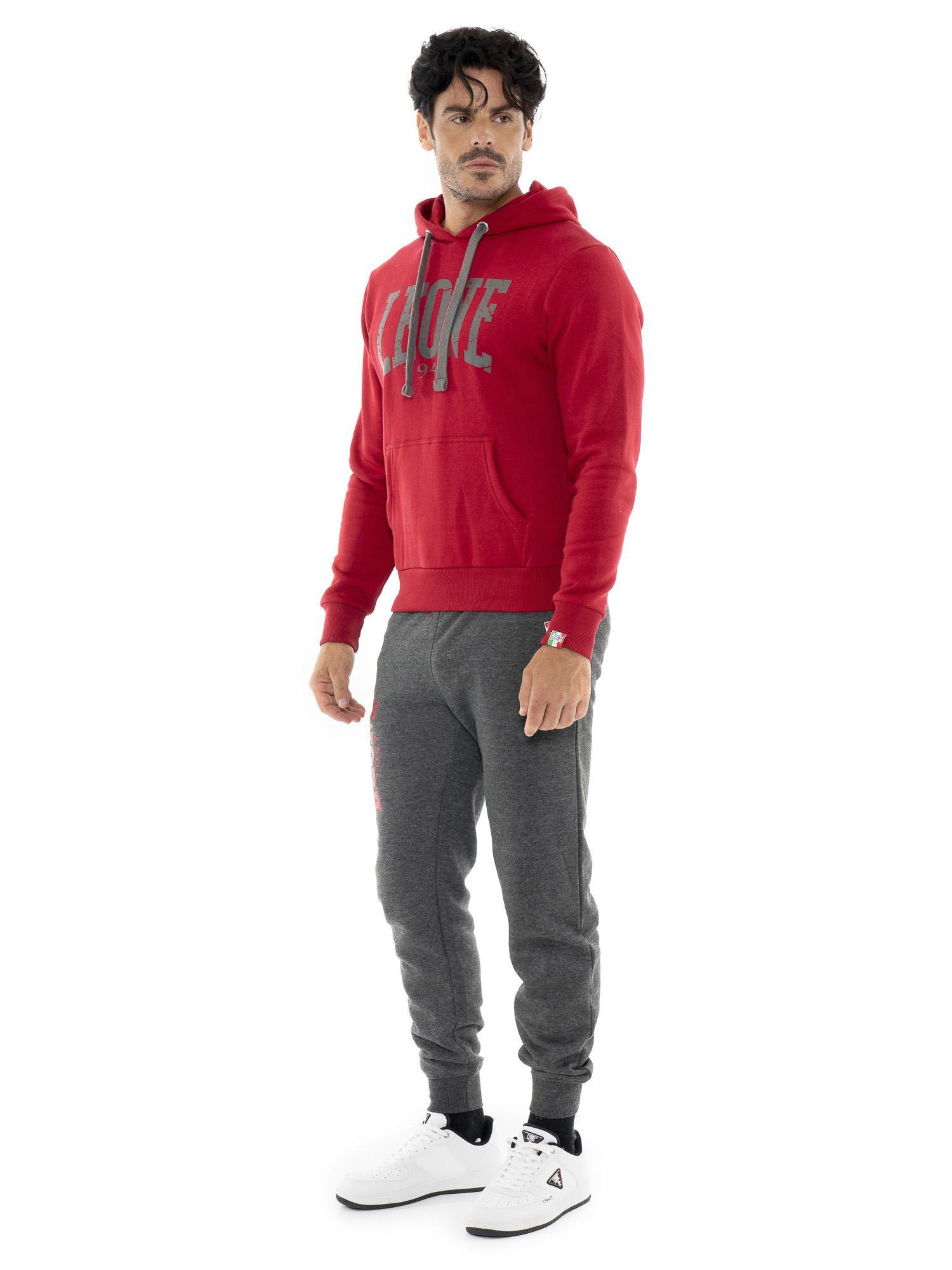 Fato de treino escovado de inverno masculino Leone Basic Vintage com capuz 2/7