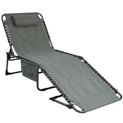 Składany leżak kempingowy, łóżko turystyczne Torget, do 150kg, z poduszką