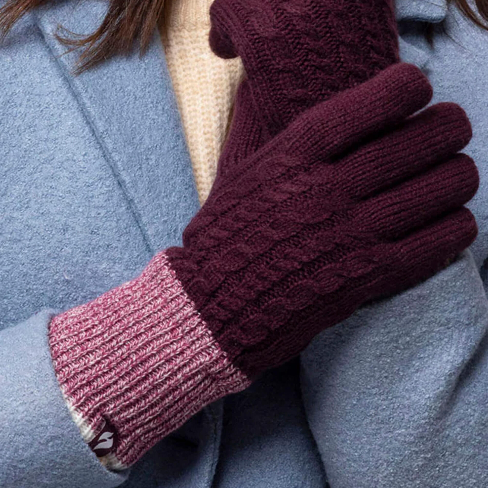 Womens Patterned Fleece Lined Warm Thermal Gloves for Winter 3/6