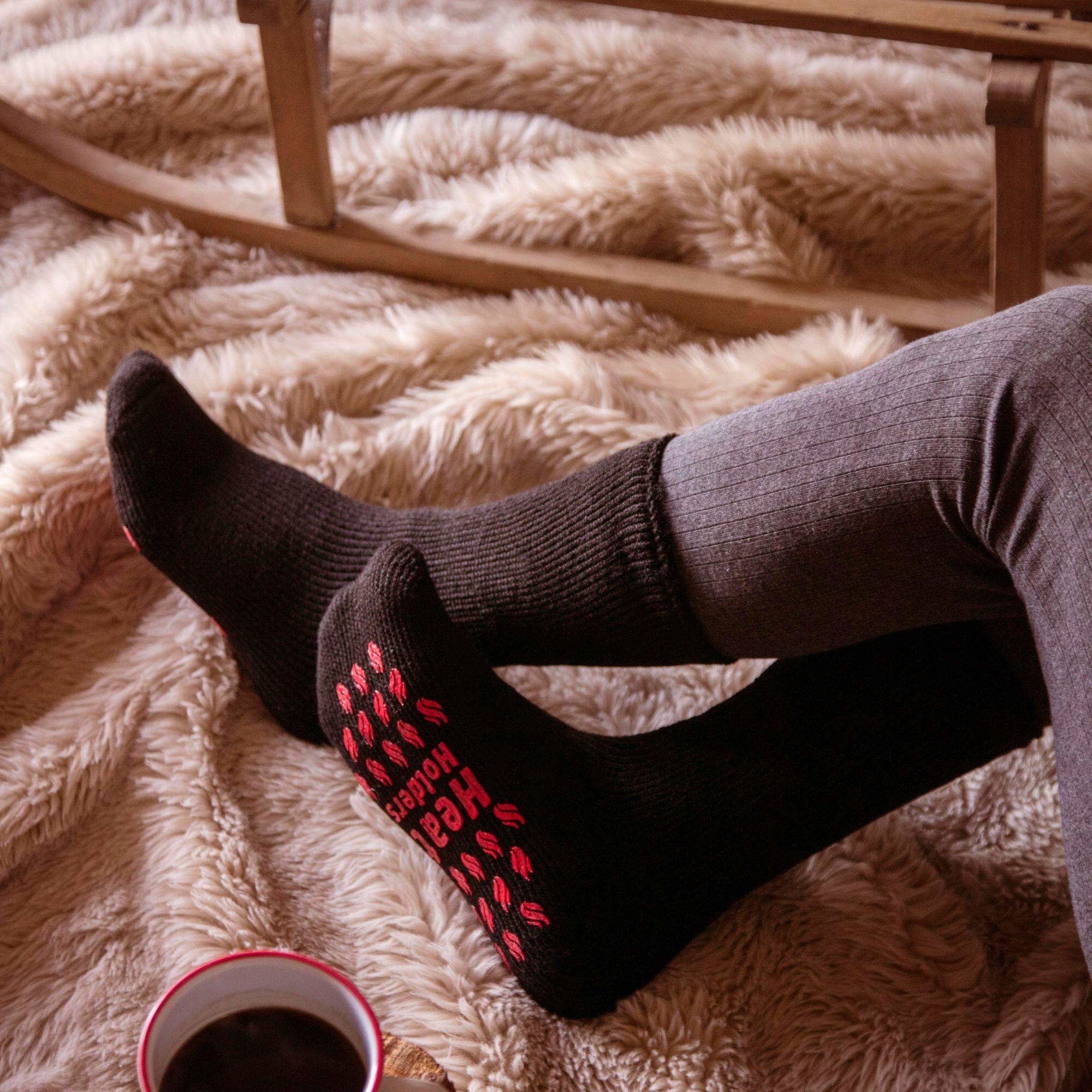 Mens Winter Non Slip Thermal Slipper Socks with Grips 4/5