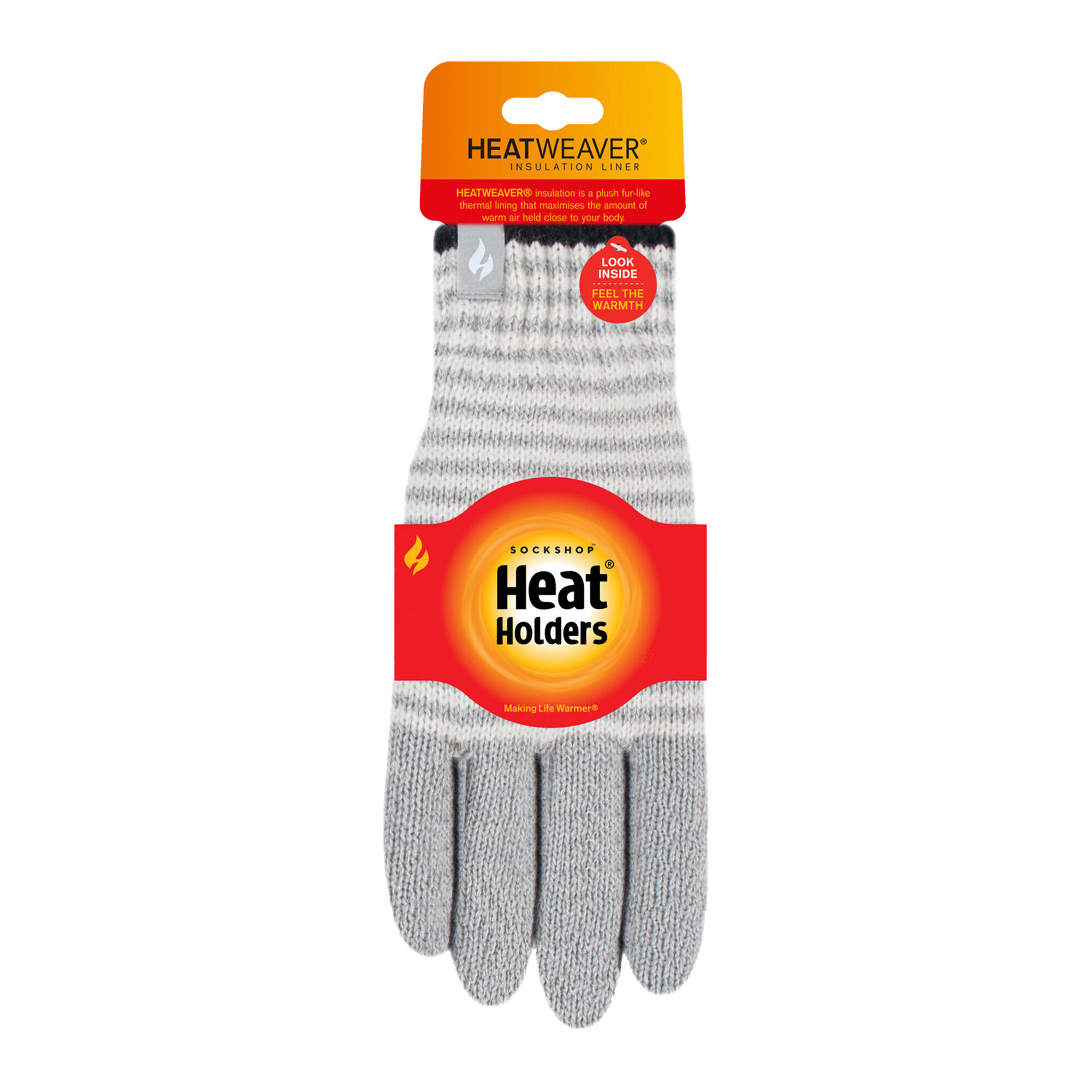 Heat Holders - Guanti invernali a righe con pompon per donna. 2/6