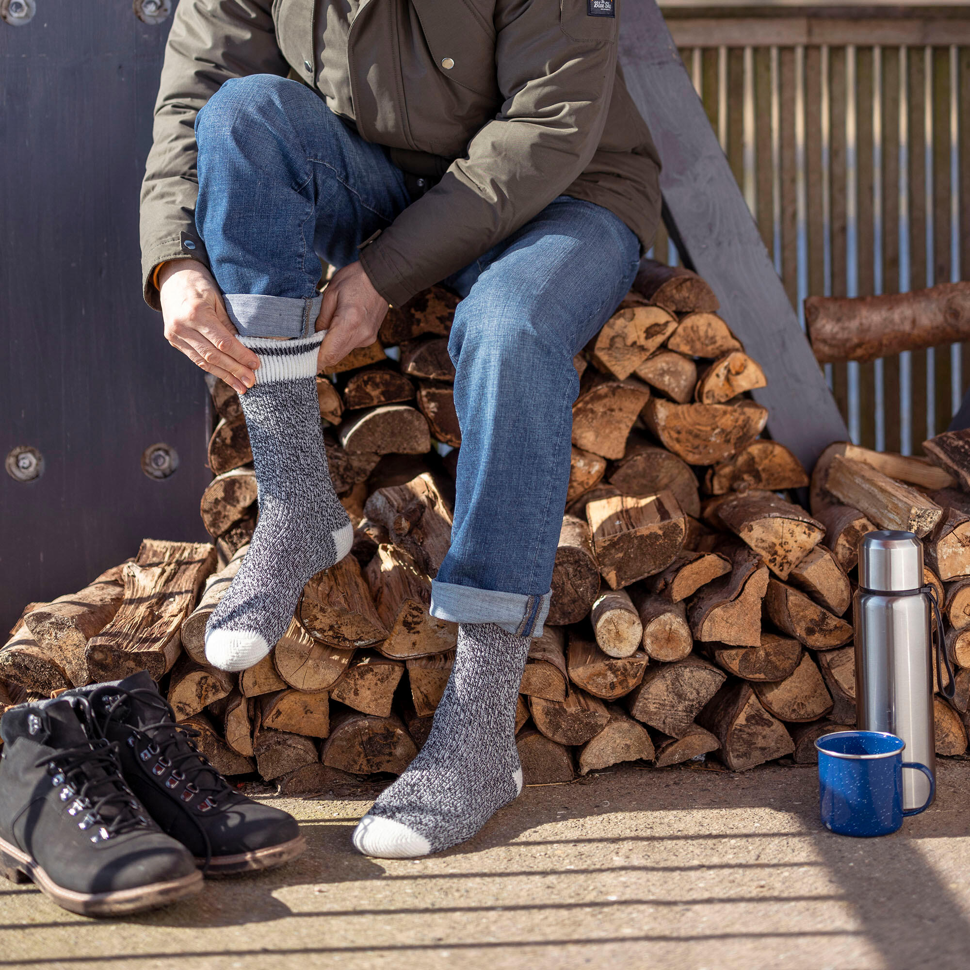 3 Pack Mens Insulated Thermal Socks for Winter 3/5