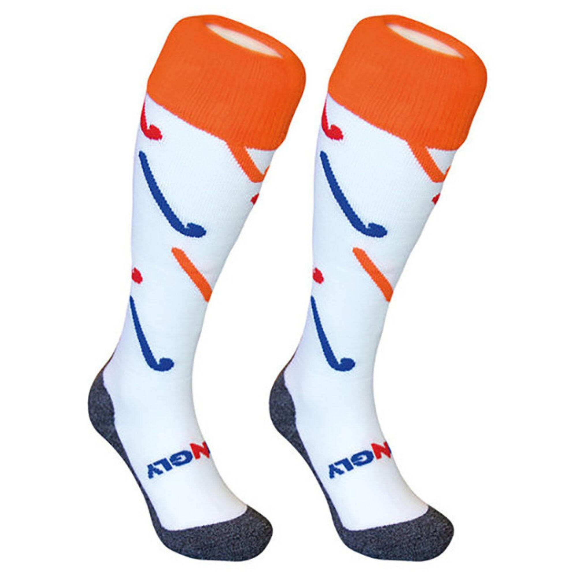 Hockeysocken mit Hockey Schlägermotiv | Unisex Lustige Fußball Socken | Hingly 5/6