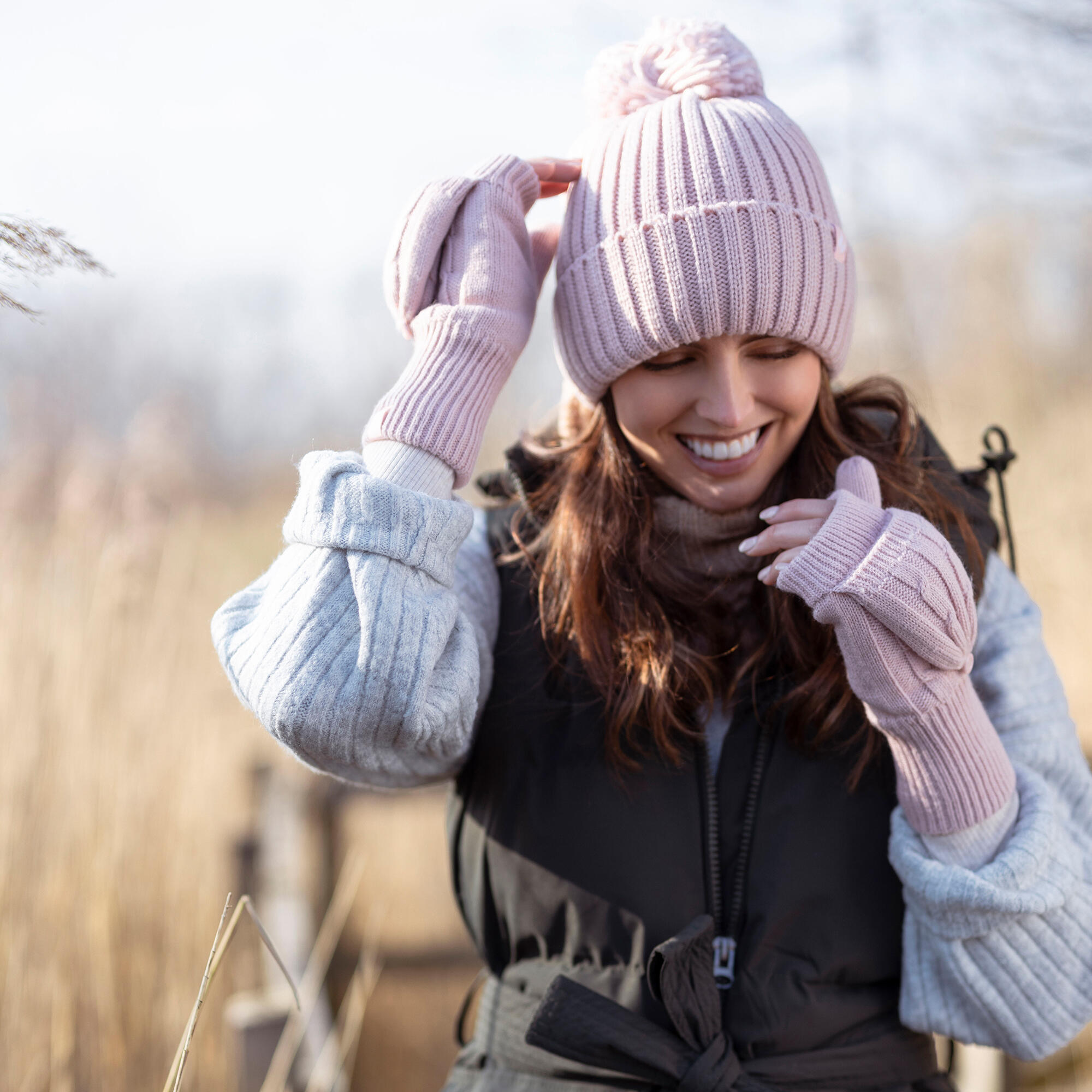 Heat Holders - Damen Fingerlose Handschuhe Gestrickt Thermo Winter - 2.3  Tog | Decathlon