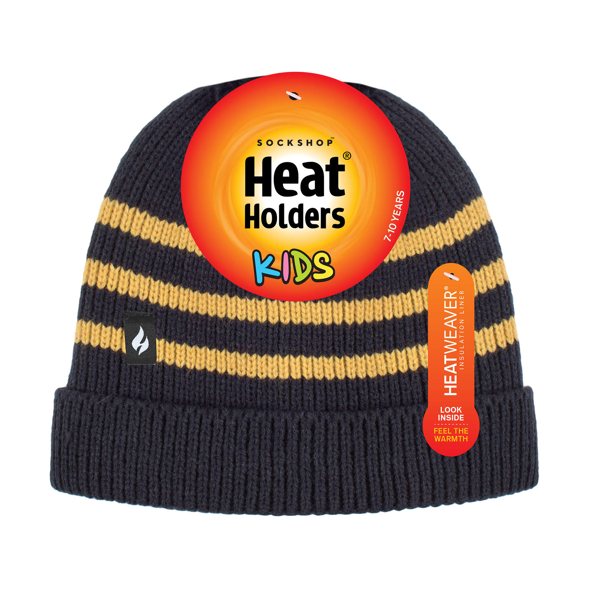 Boys Ribbed Knit Thermal Winter Hat with Drop Neck 2/4