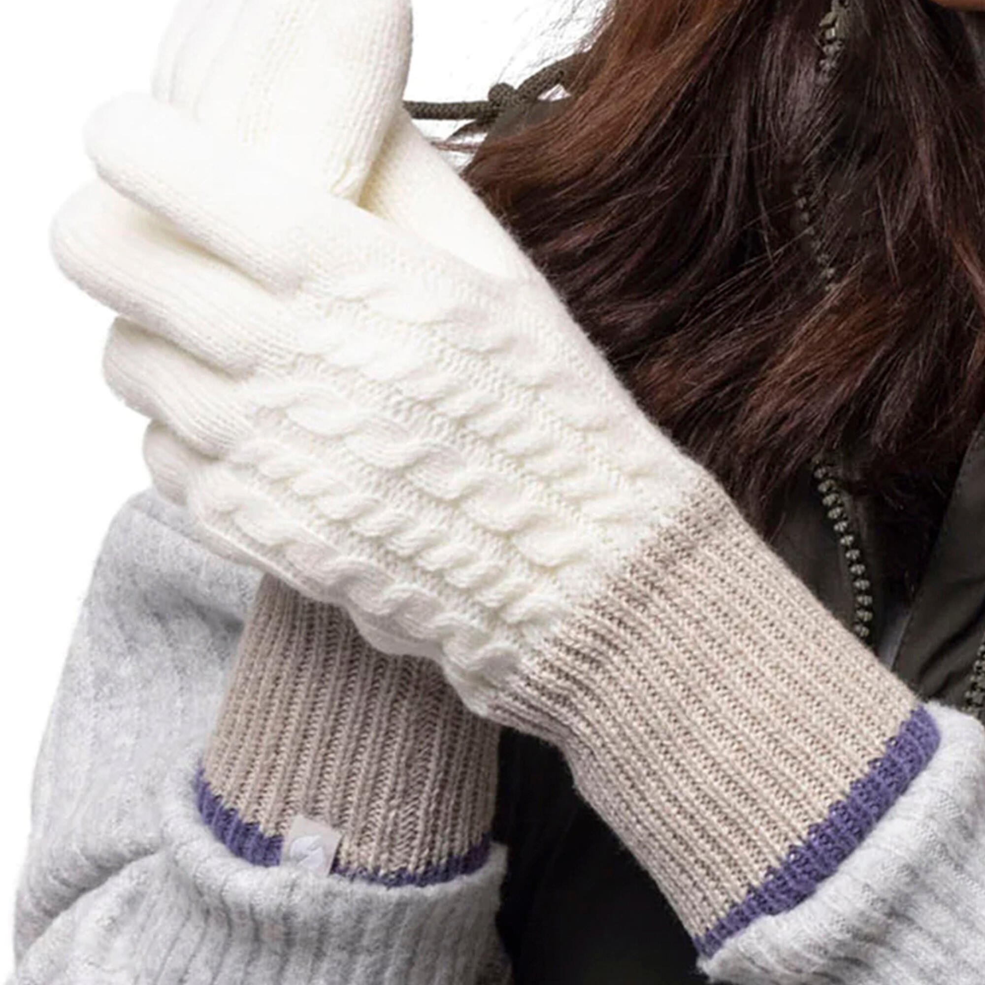 Womens Patterned Fleece Lined Warm Thermal Gloves for Winter 3/5