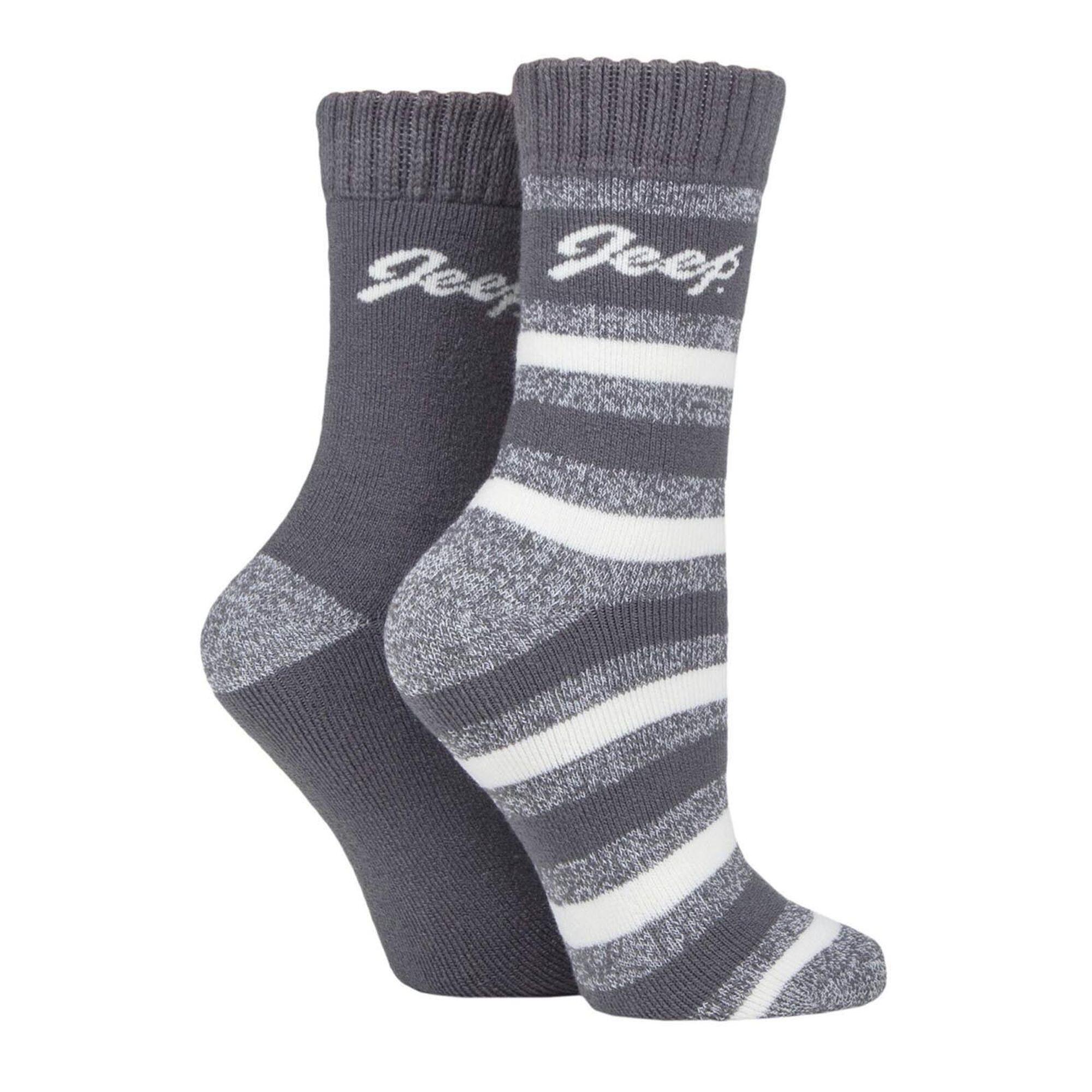 Lot de 2 chaussettes thermiques brossées pour bottes pour femme 3/4