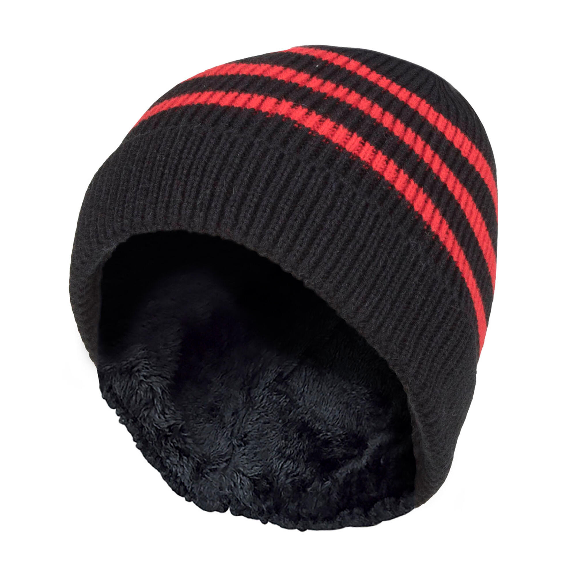 HEAT HOLDERS Boys Ribbed Knit Thermal Winter Hat with Drop Neck