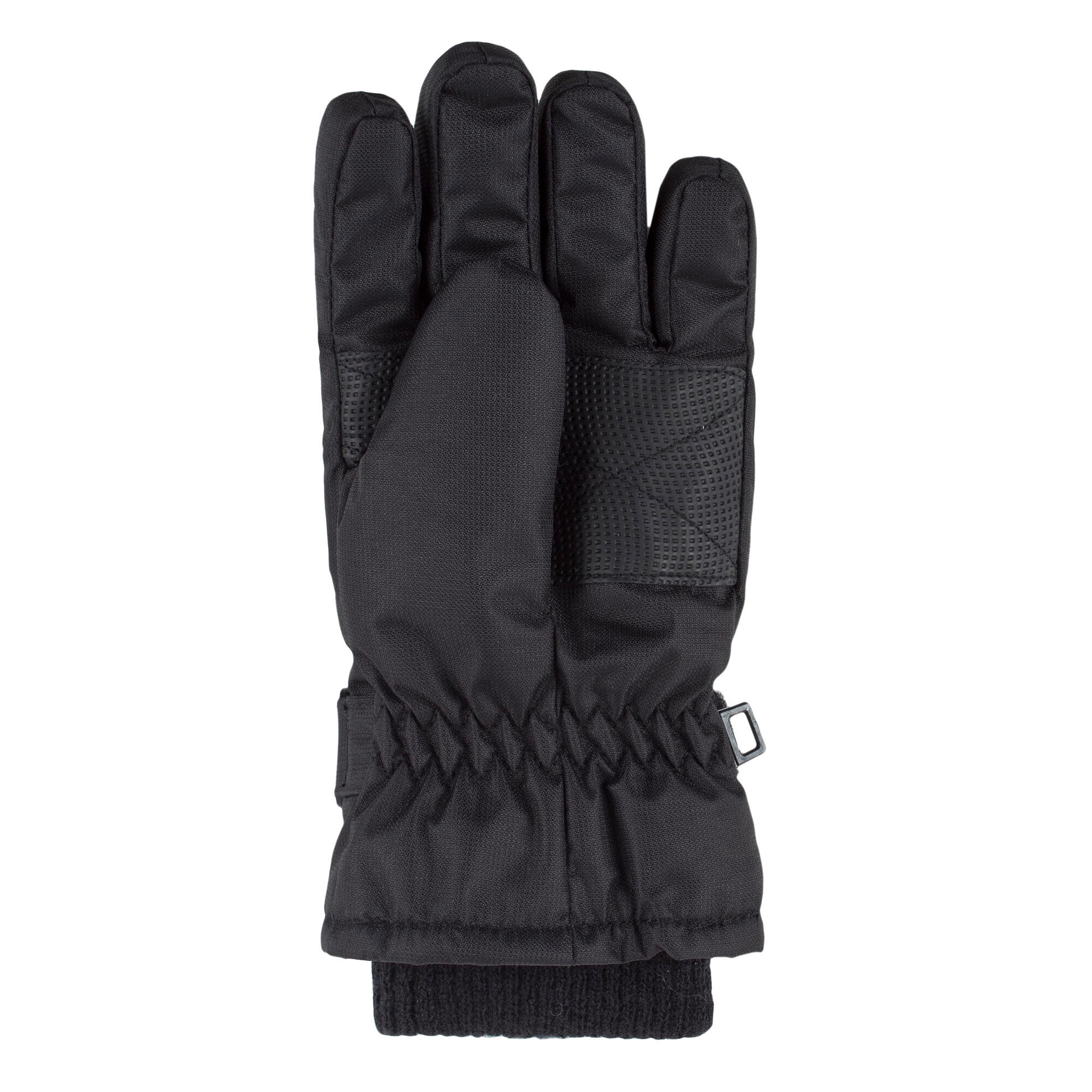 Childrens Black Winter Fleece Lined Waterproof Thermal Snow Ski Gloves 3/4