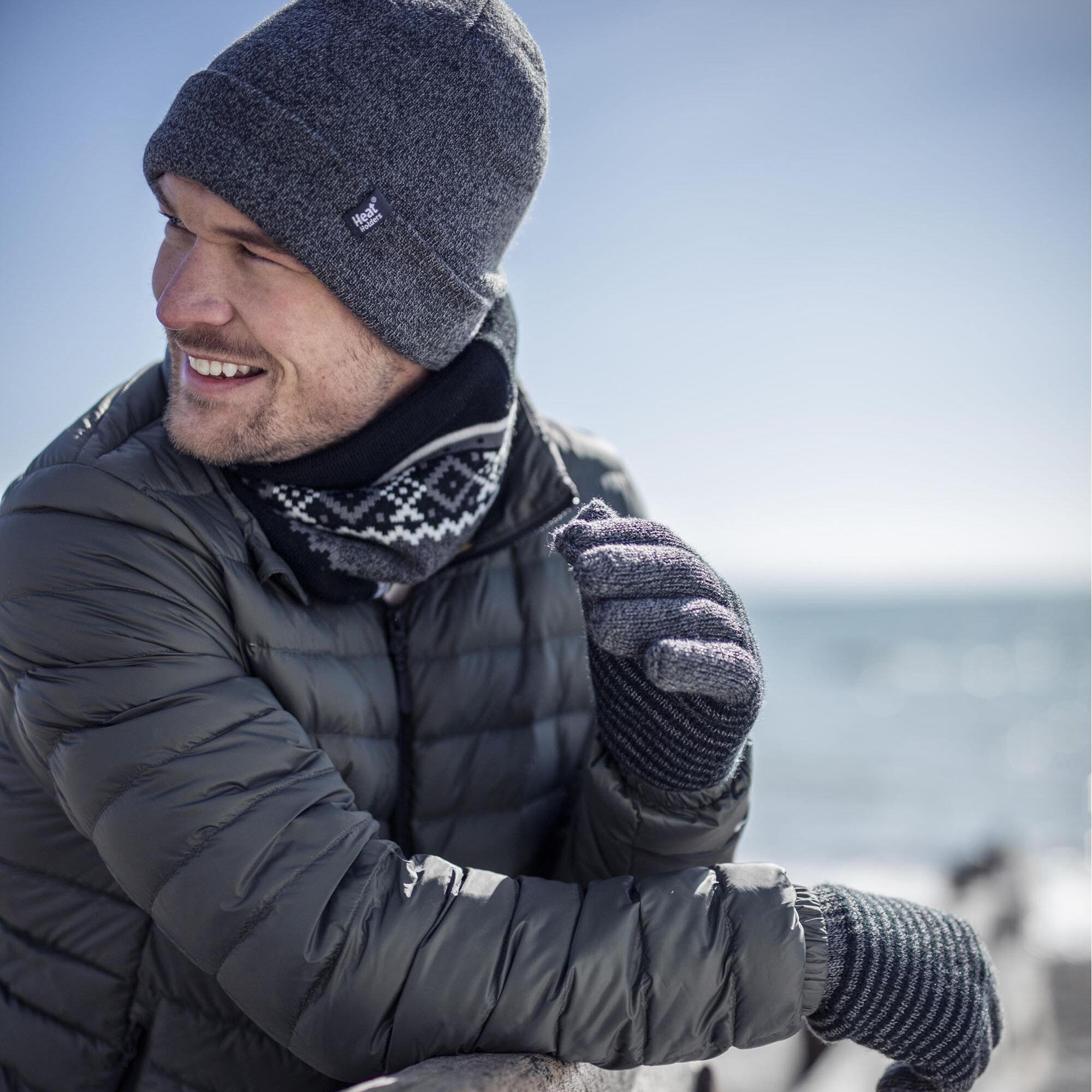 Mens 3.6 TOG Fleece Lined Thermal Turn Over Cuff Winter Beanie Hat 5/5