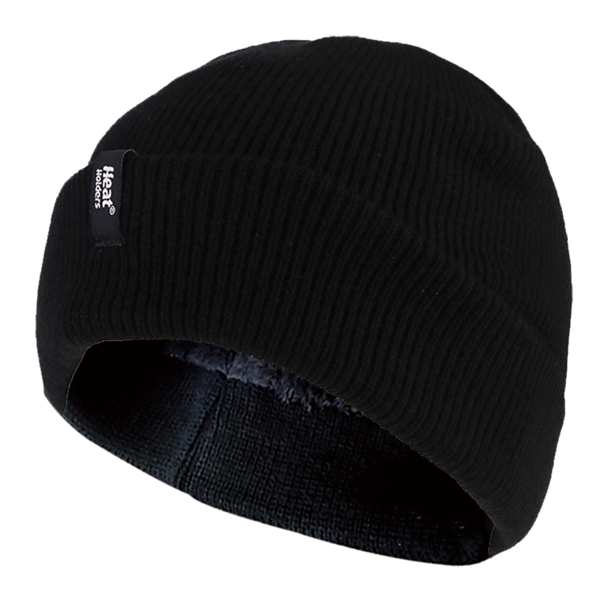HEAT HOLDERS Mens 3.6 TOG Fleece Lined Thermal Turn Over Cuff Winter Beanie Hat