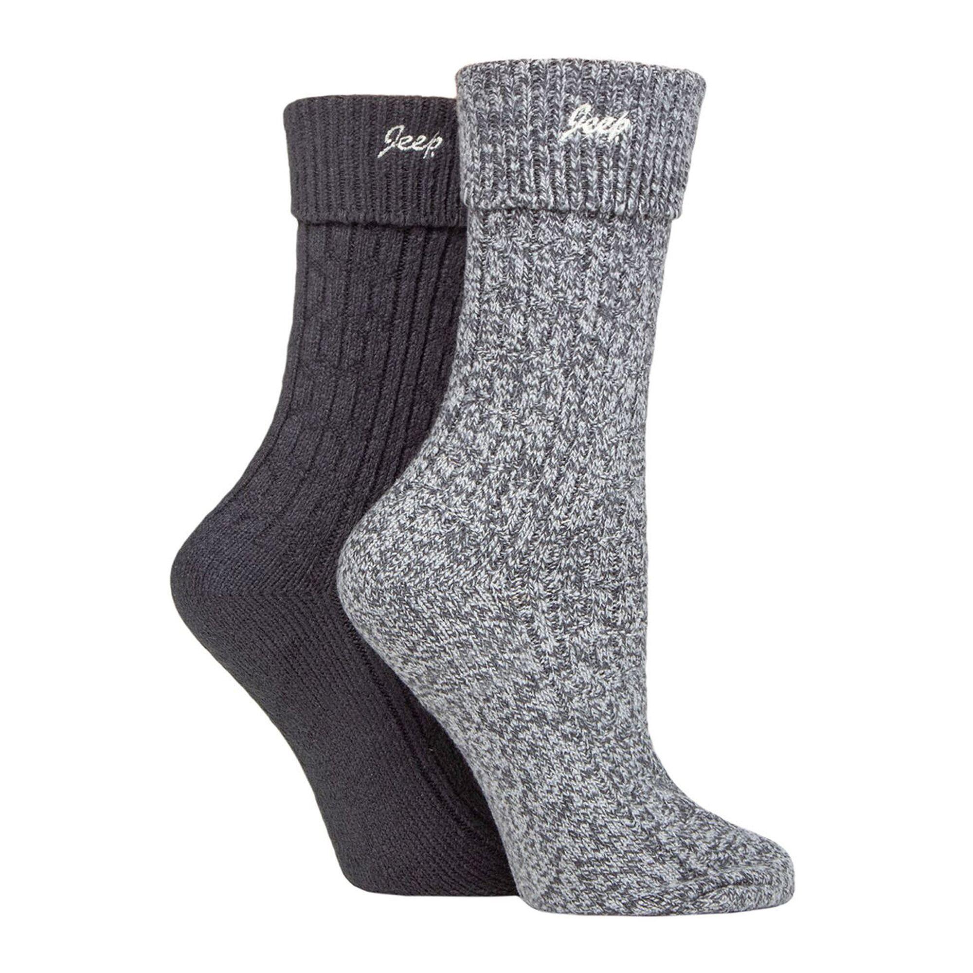 2 Pack Ladies Turn Cuff Boot Socks | Performance Polyester Walking Socks 3/3