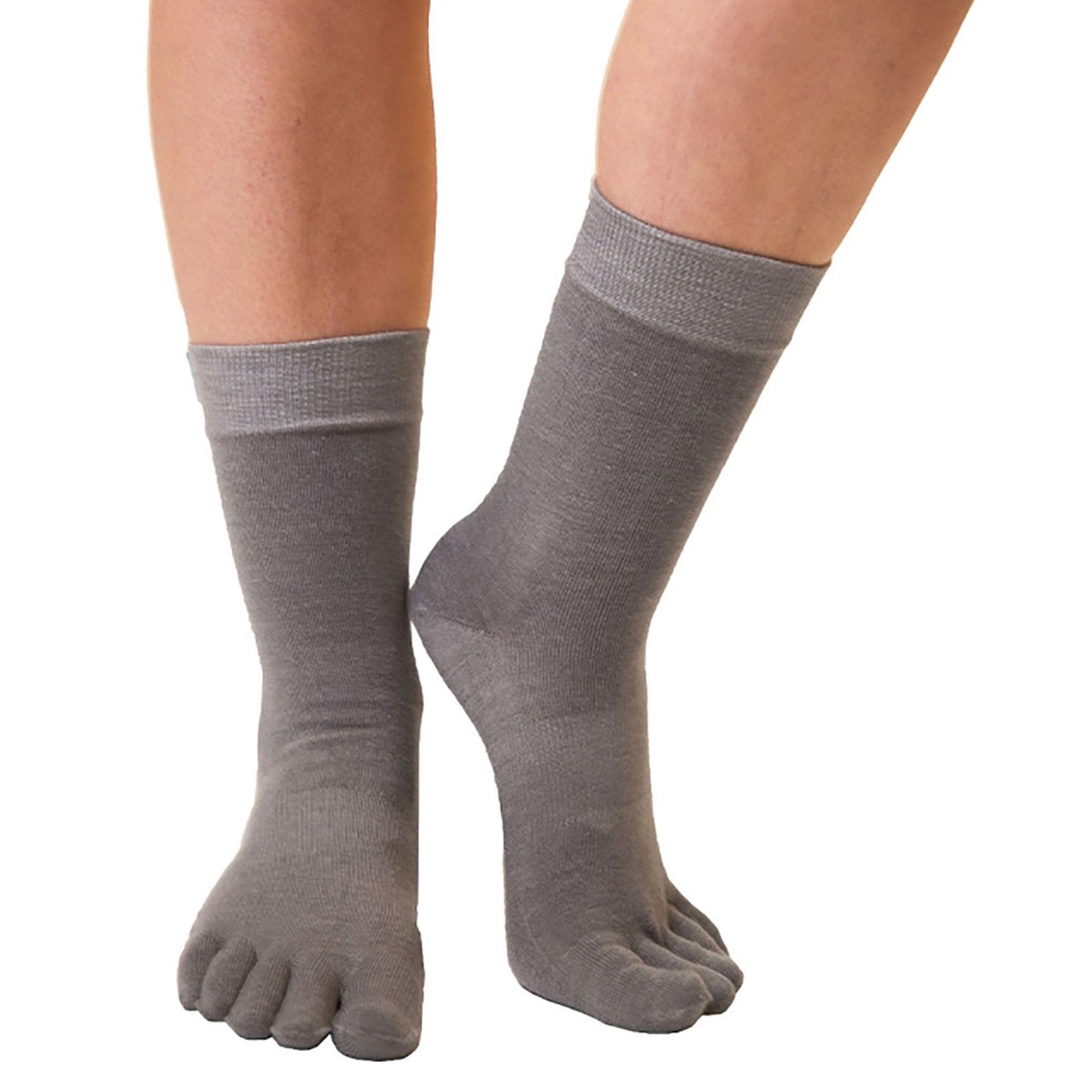 Unisex Toe Socks - 1 Pack Outdoor Wool Mid-Calf Toe Socks for Men and Women 3/5