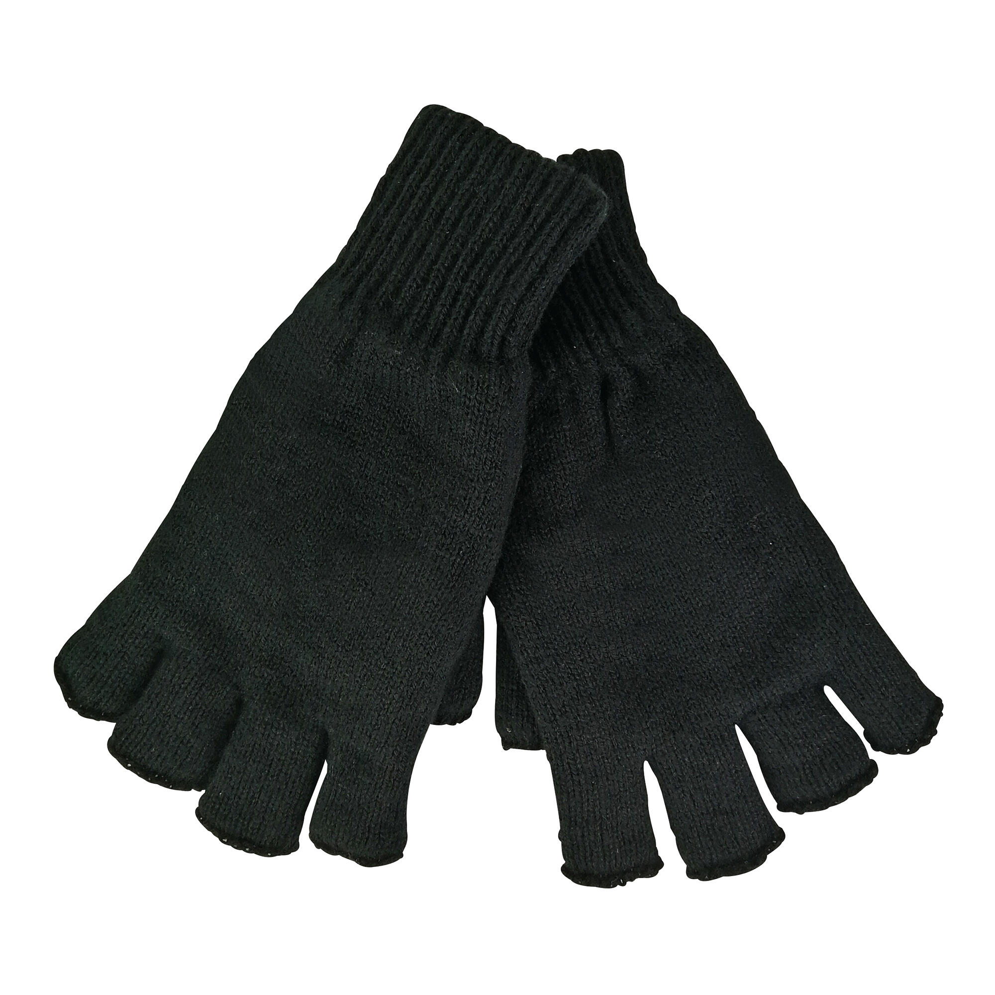 Mens 3M Thinsulate Thermal Insulated Black Fingerless Gloves 4/5