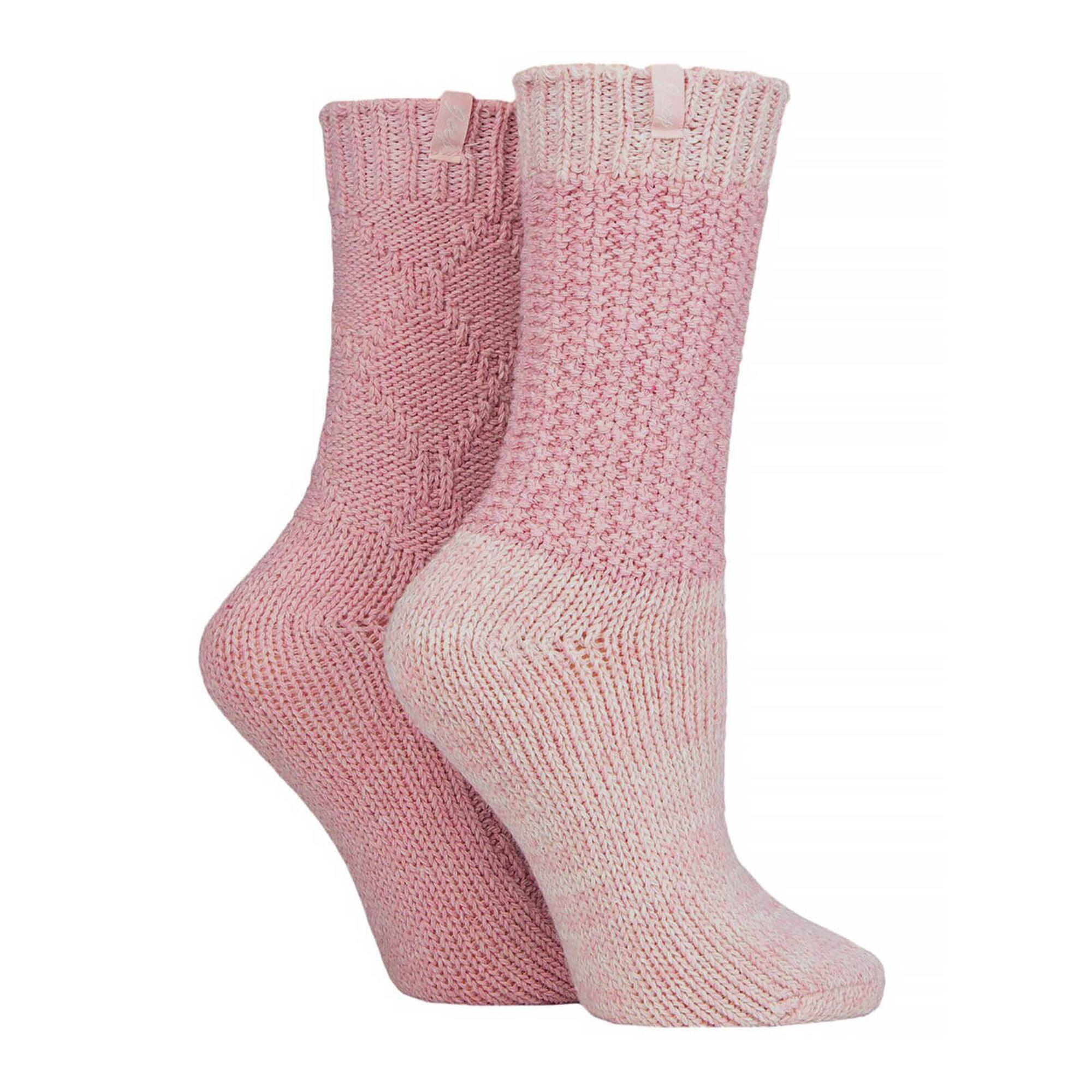 2 Pack Women's Wool Blend Cable Knit Boot Socks, Outdoor Socks 3/5