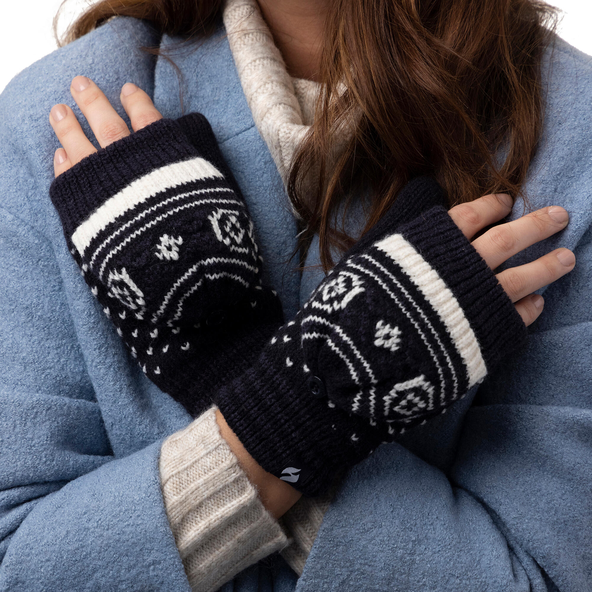 Heat Holders - Guanti convertibili Nordico Pompon senza dita 5/6