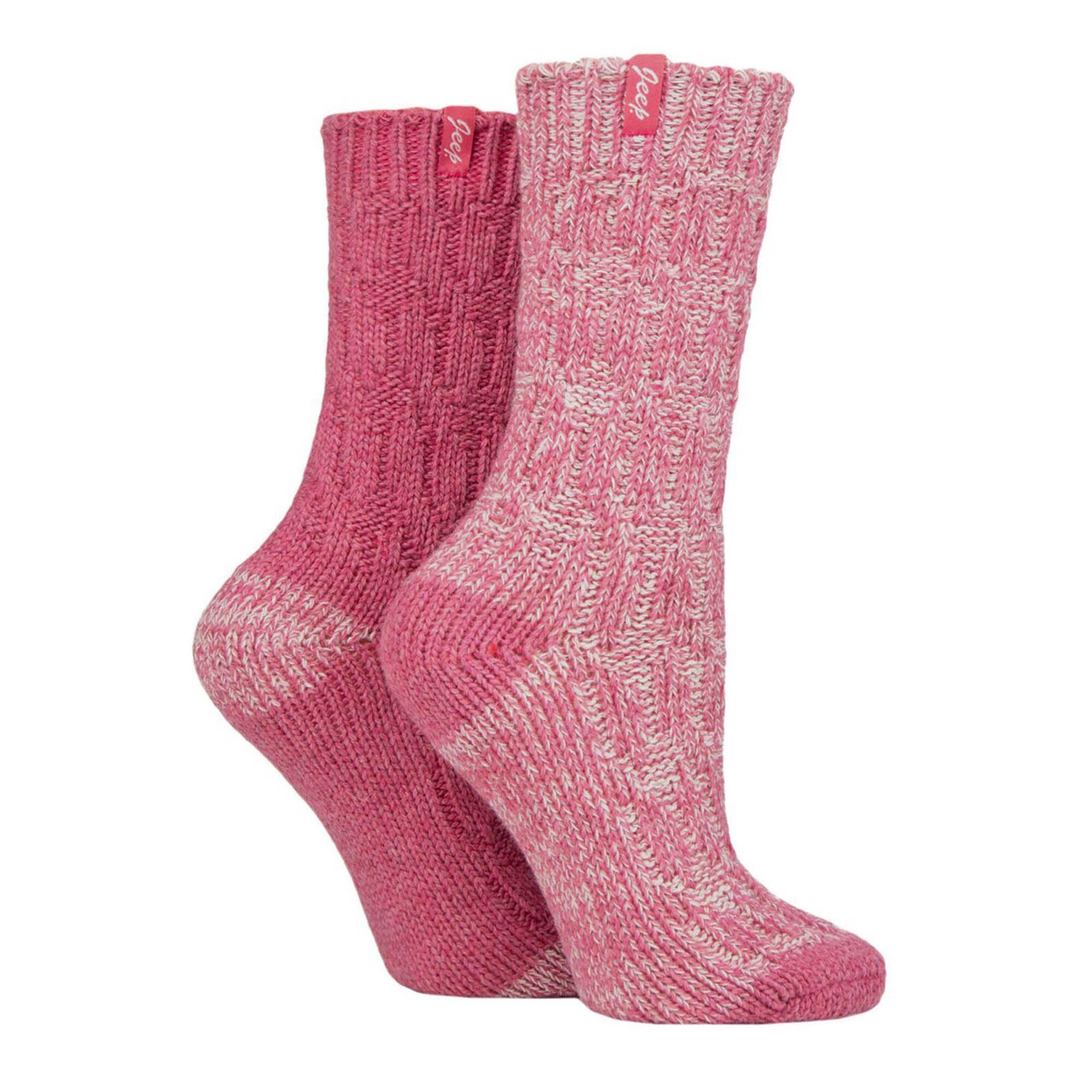 Women's 2-Pack Wool Outdoor Boot Socks | Ribbed Hiking Knit Socks 3/3