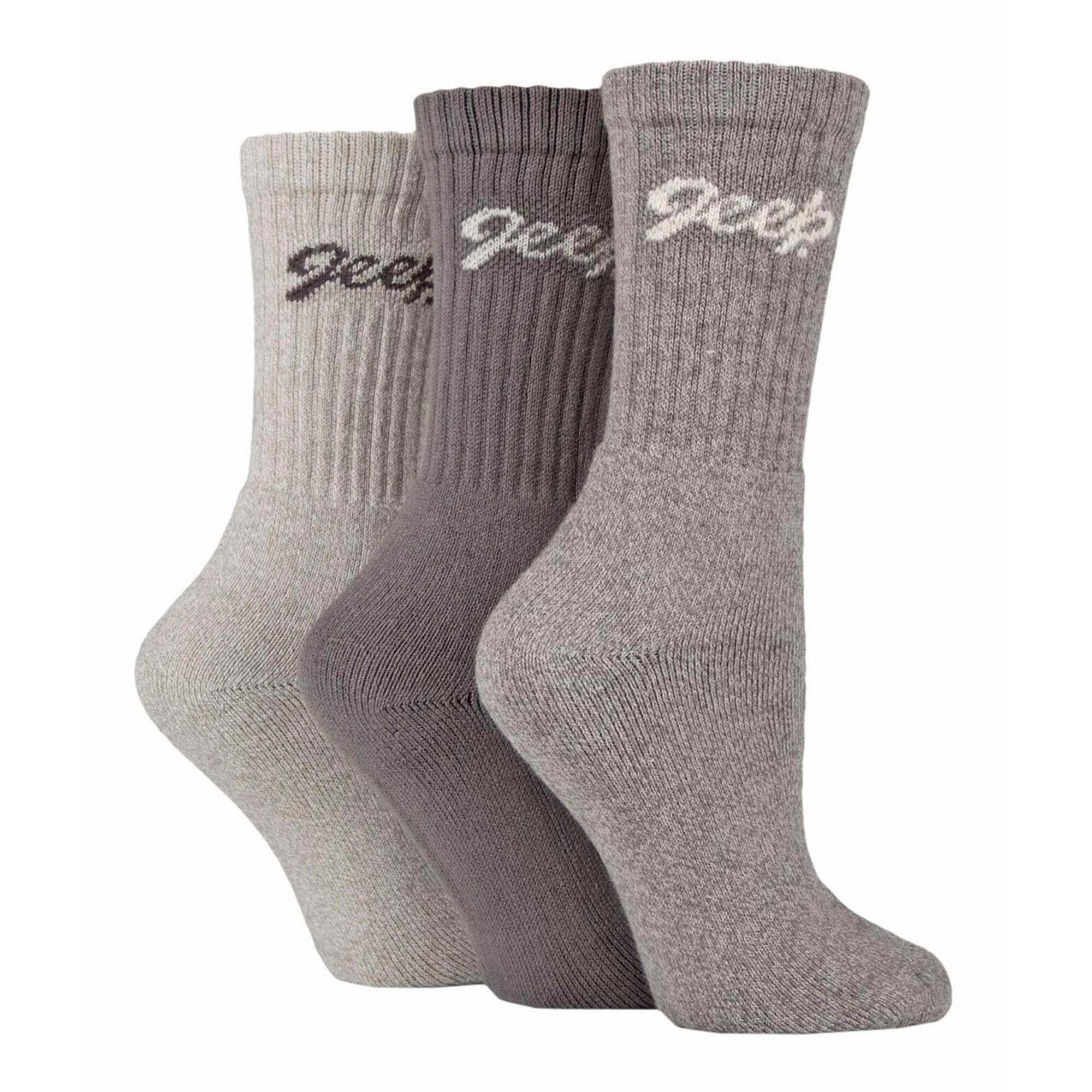 Lot de 3 paires de chaussettes côtelées en coton majoritaire pour femme 3/4