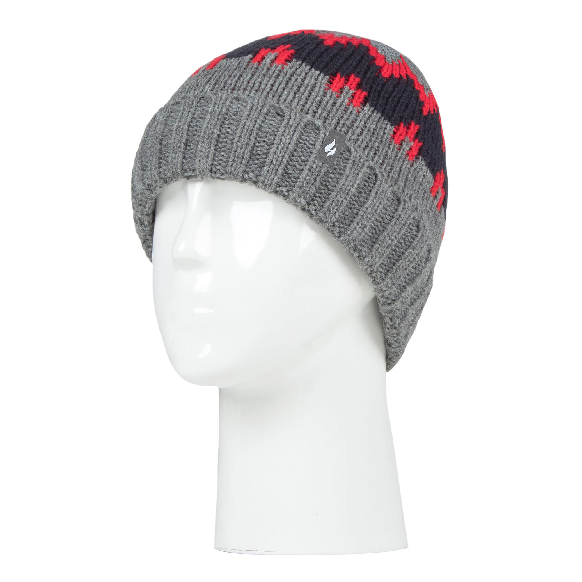 Boys Thick Ribbed Patterned Knitted Soft Beanie Hat 3/4
