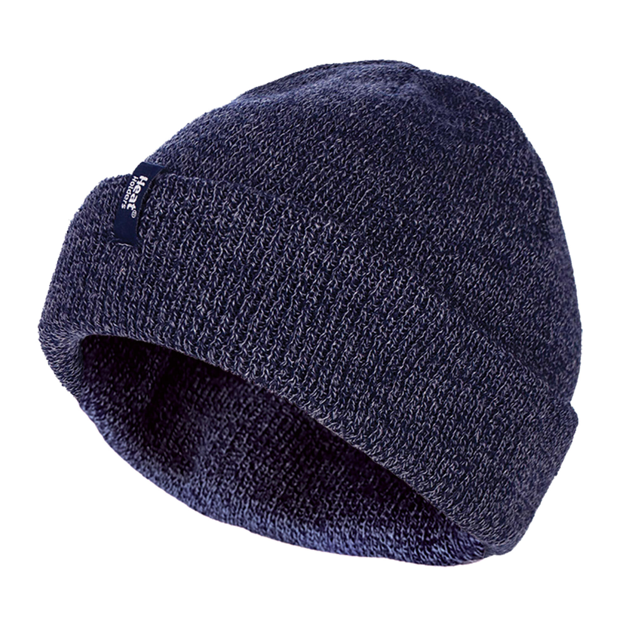 HEAT HOLDERS Mens 3.6 TOG Fleece Lined Thermal Turn Over Cuff Winter Beanie Hat