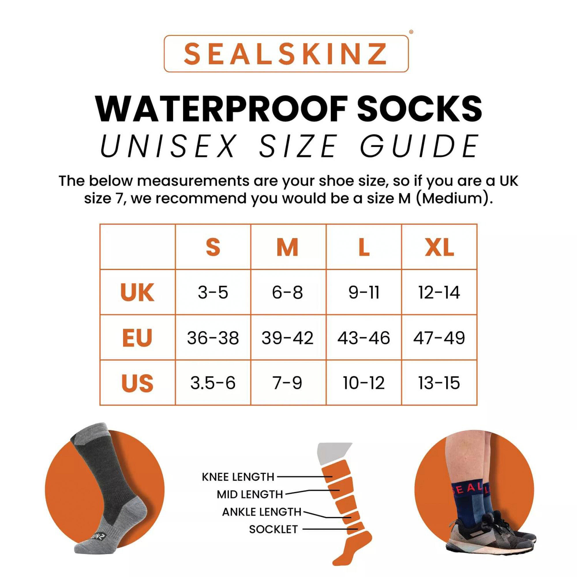 Chaussettes mi-longues imperméables avec Hydrostop 3/4