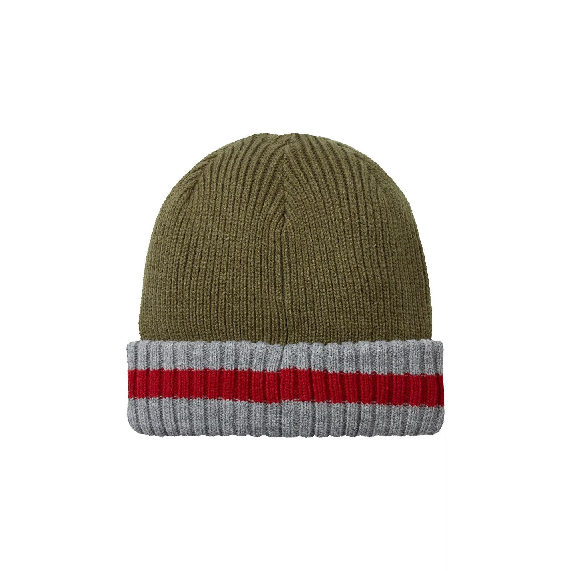Mens & Ladies Waterproof Cold Weather Striped Roll Cuff Beanie Hat 2/3