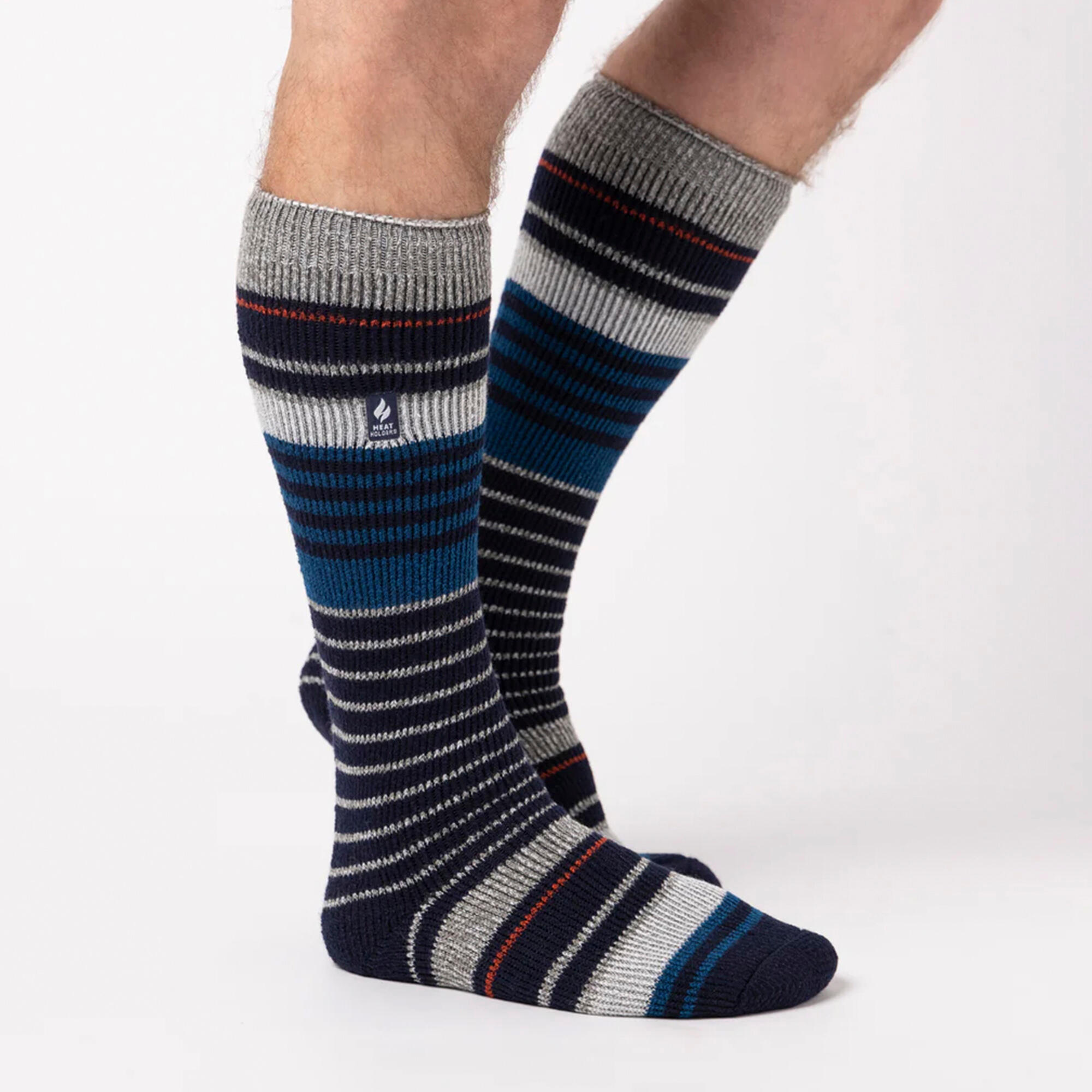 Chaussettes thermiques à motifs de ski pour hommes 3/4